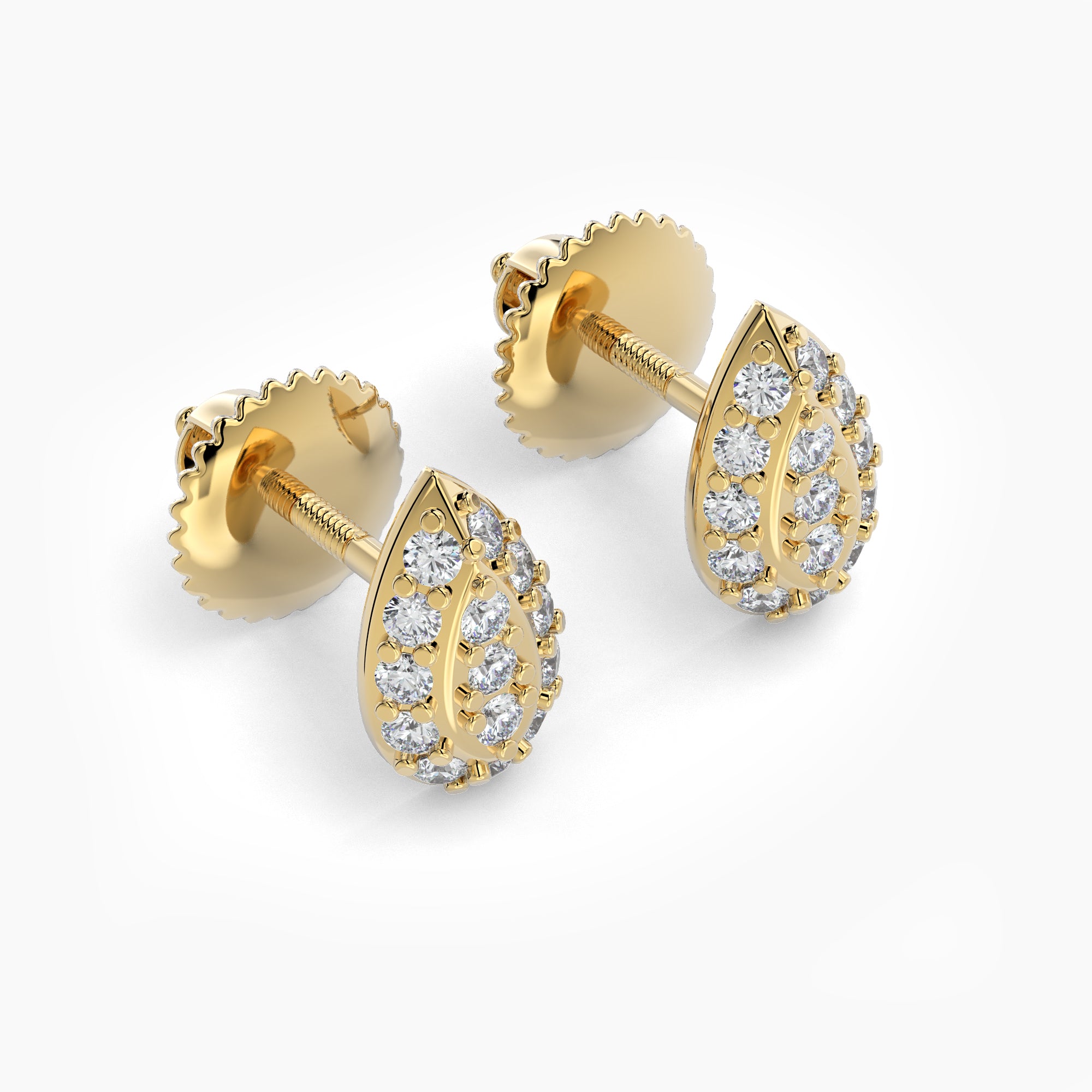 Pear Shaped AMoré Pavé Stud Earrings With 0.22 ct. Diamonds-VIRABYANI