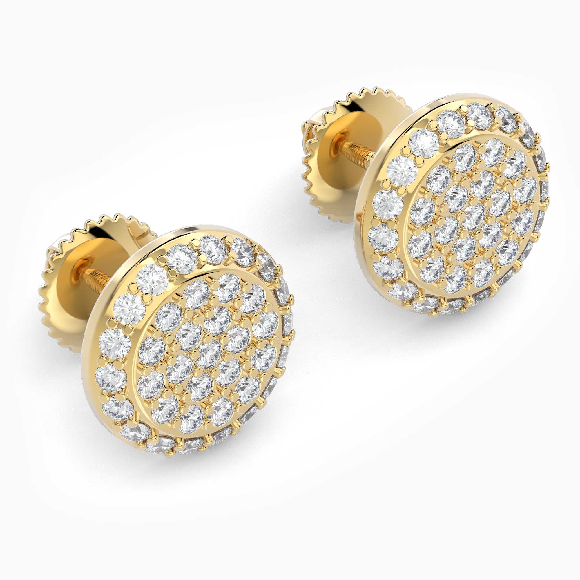 Round Shaped AMoré Pavé Stud Earrings With 0.60 ct. Diamonds-VIRABYANI