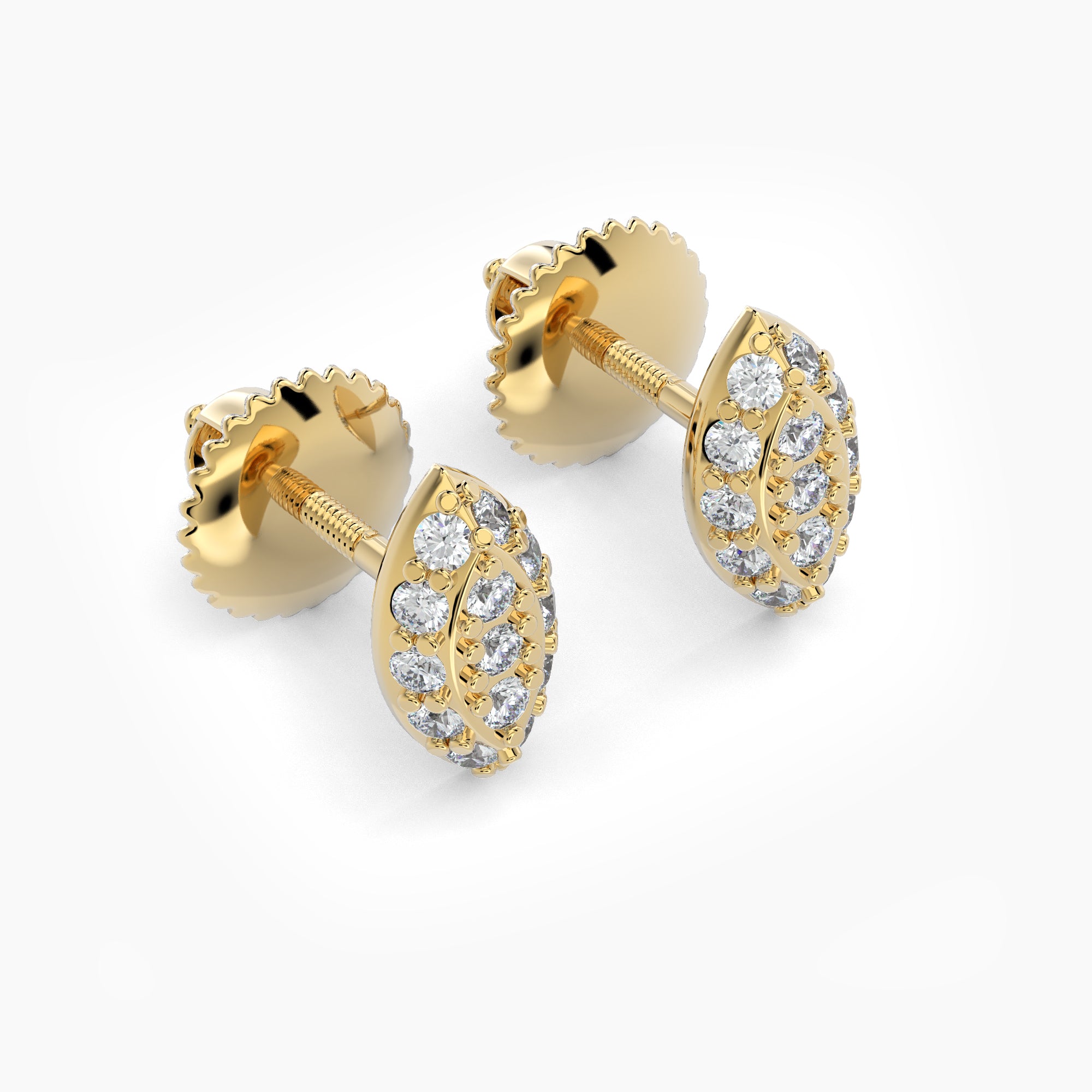 Marquise Shaped AMoré Pavé Stud Earrings With 0.20 ct. Diamonds-VIRABYANI