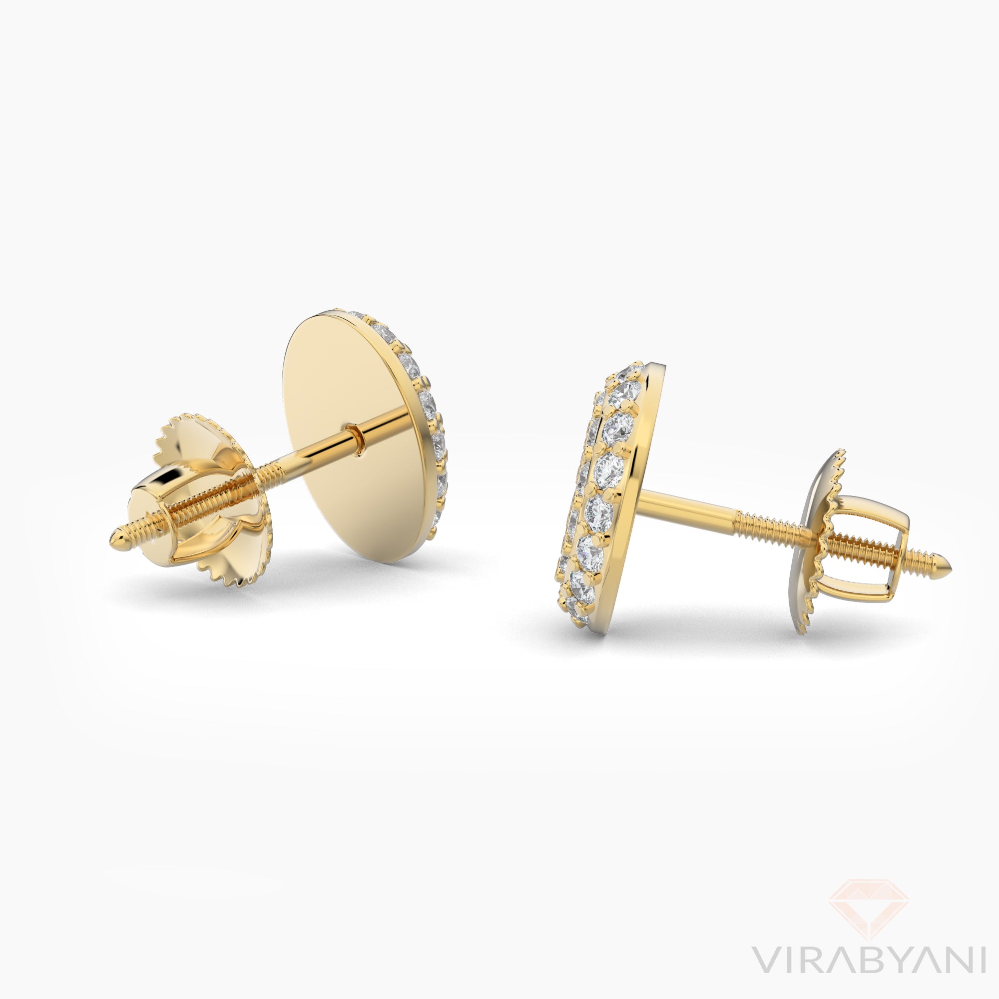 Oval Shaped AMoré Pavé Stud Earrings With 0.50 ct. Diamonds-VIRABYANI