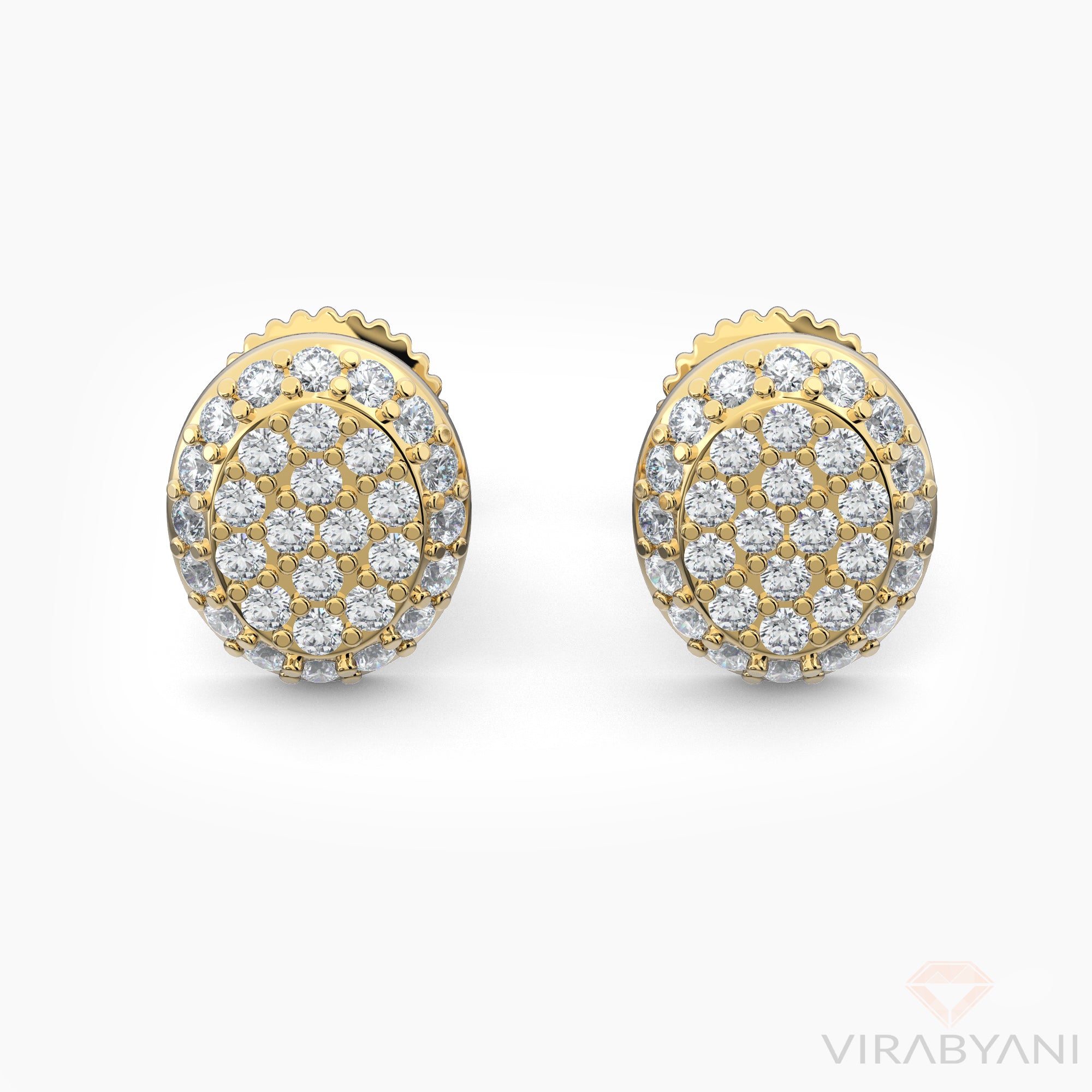 Oval Shaped AMoré Pavé Stud Earrings With 0.50 ct. Diamonds-VIRABYANI