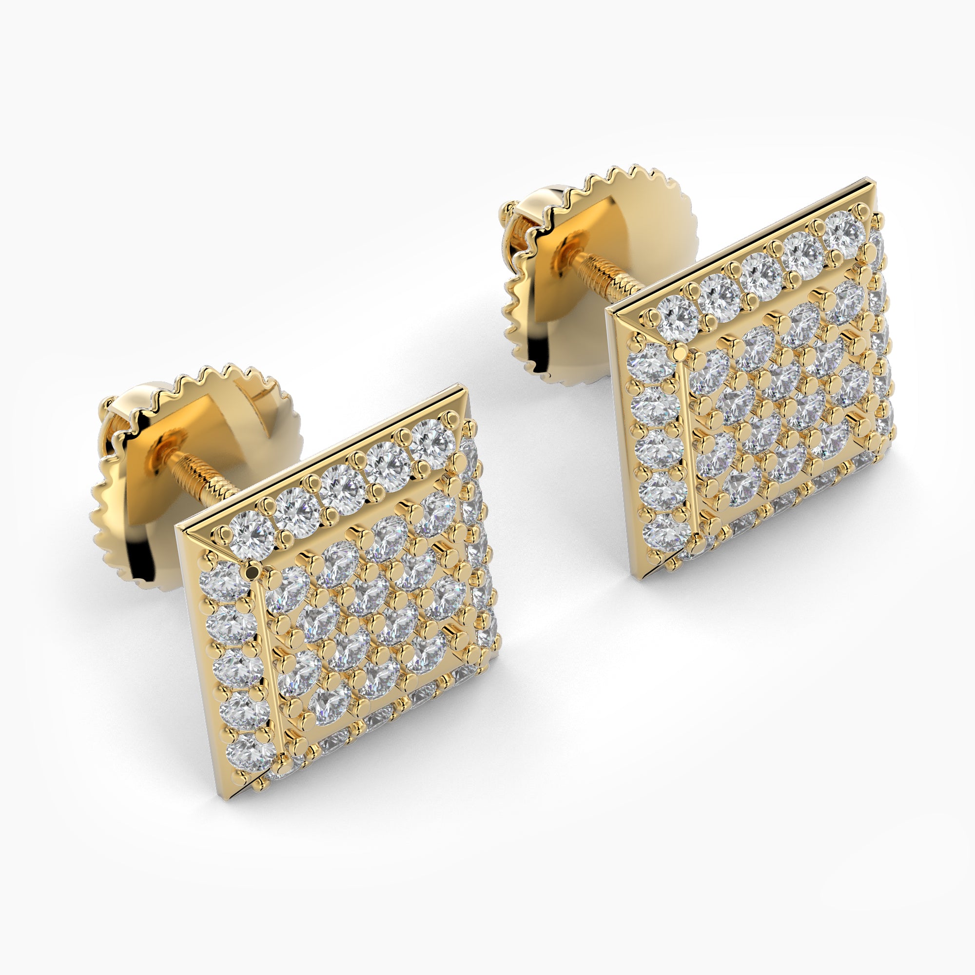 Square Shaped AMoré Pavé Stud Earrings With 0.54 ct. Diamonds-VIRABYANI