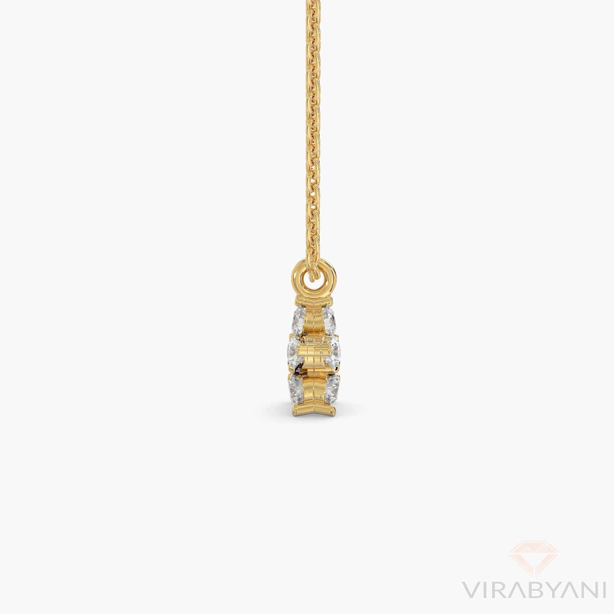 Double Sided Diamond & Sapphire Flower Necklace-VIRABYANI