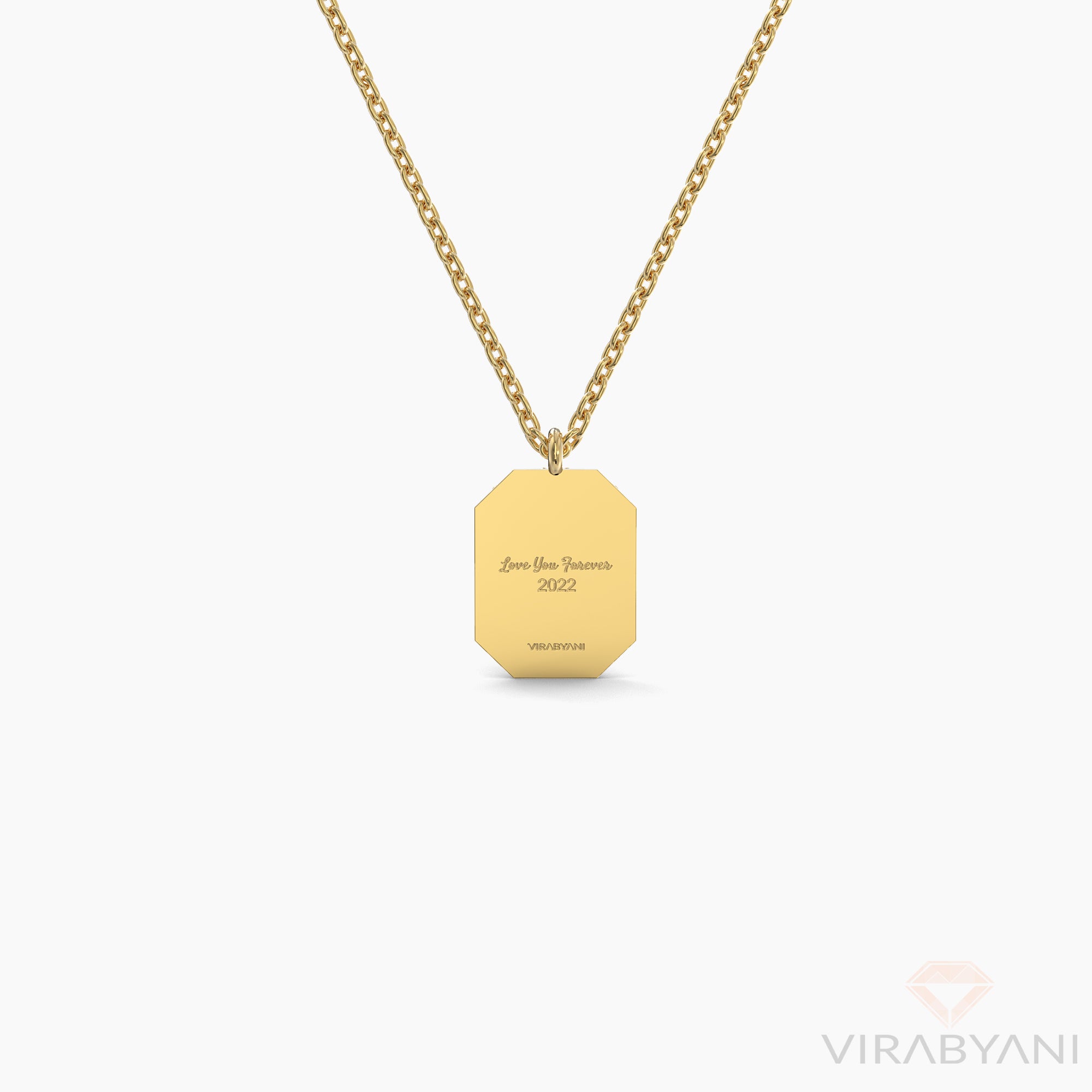 Emerald Shaped AMoré Pavé Necklace With 0.45 ct. Diamonds-VIRABYANI