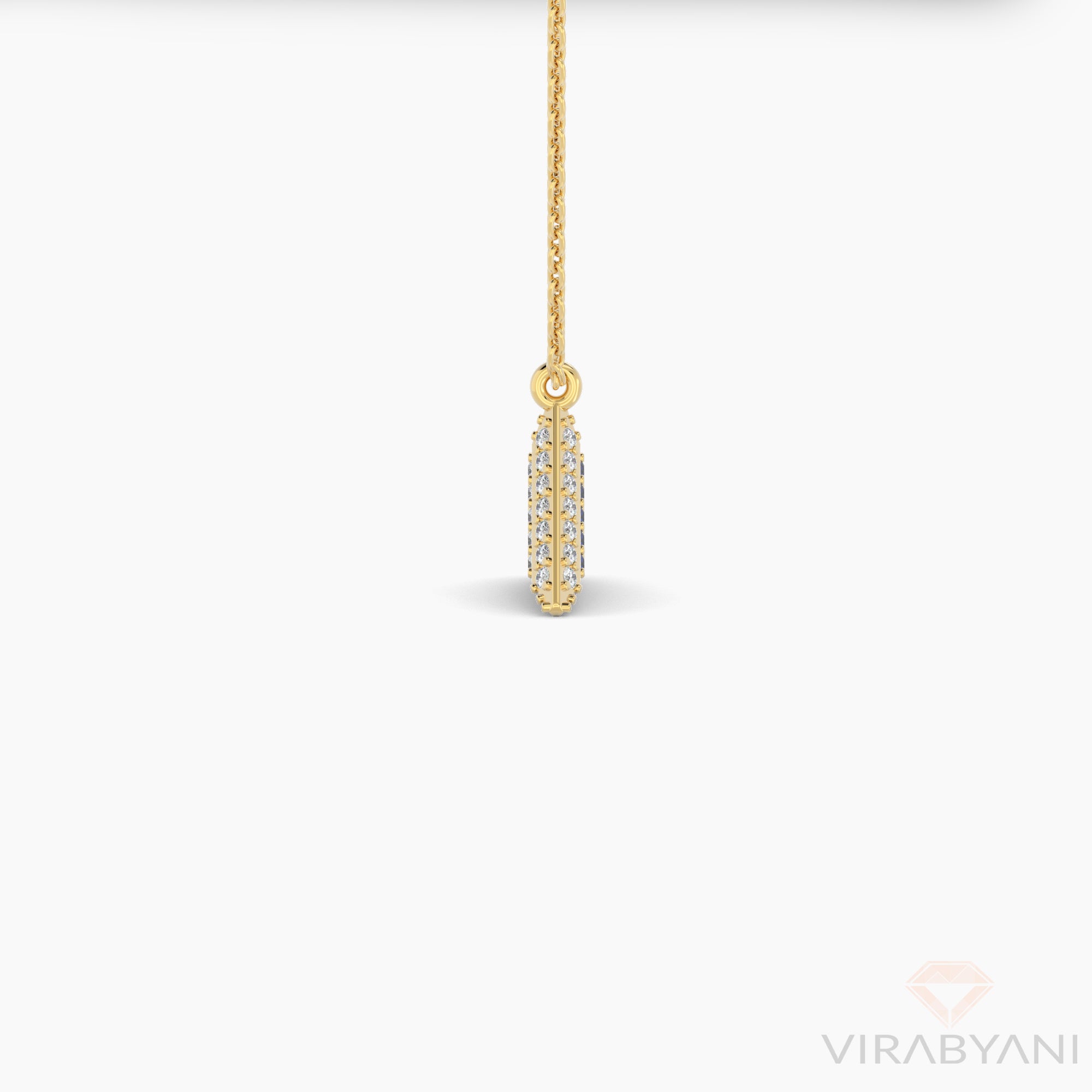 Double Sided Diamond & Sapphire Triangle Shaped AMoré Pavé Necklace-VIRABYANI