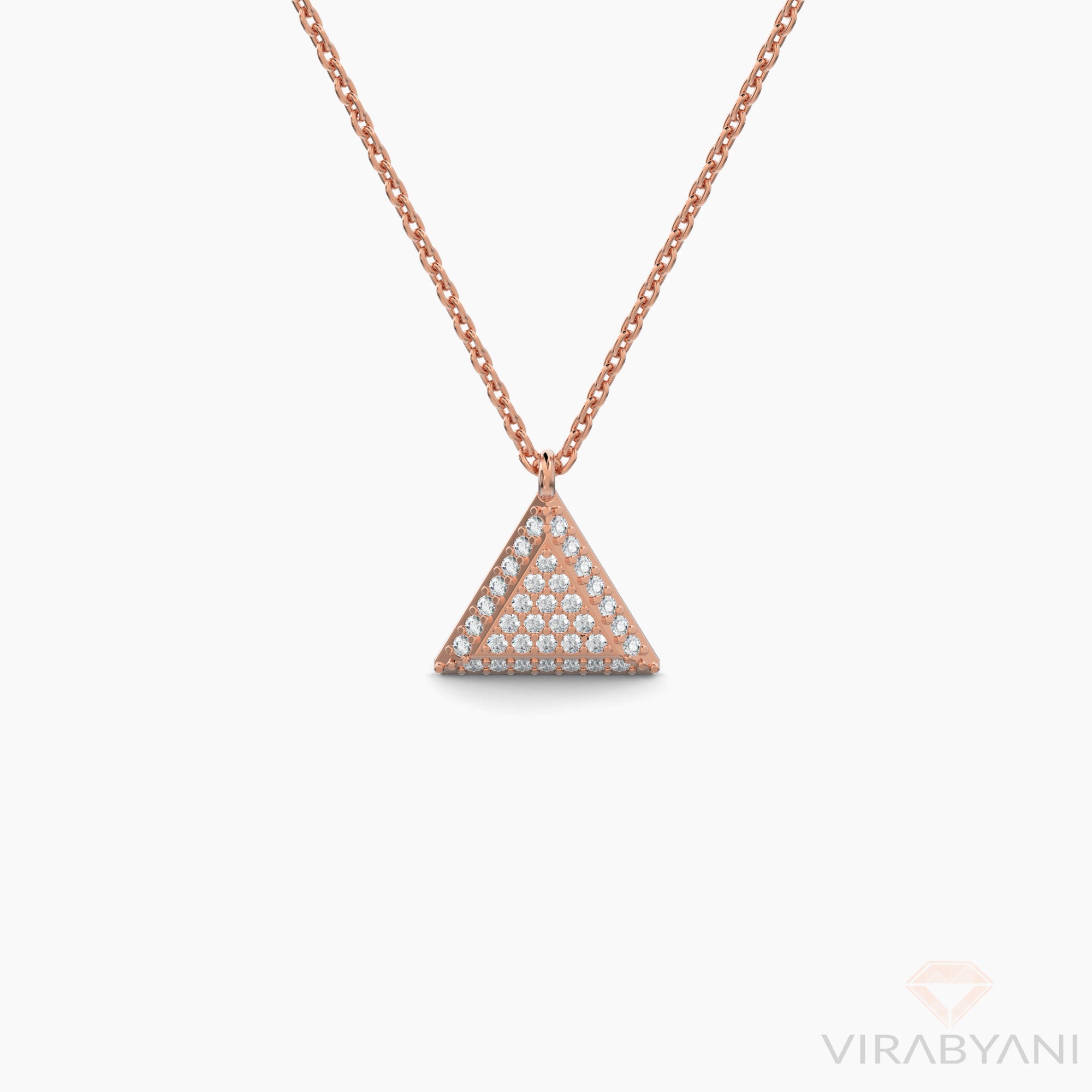 Triangle Shaped AMoré Pavé Necklace With 0.28 ct. Diamonds-VIRABYANI
