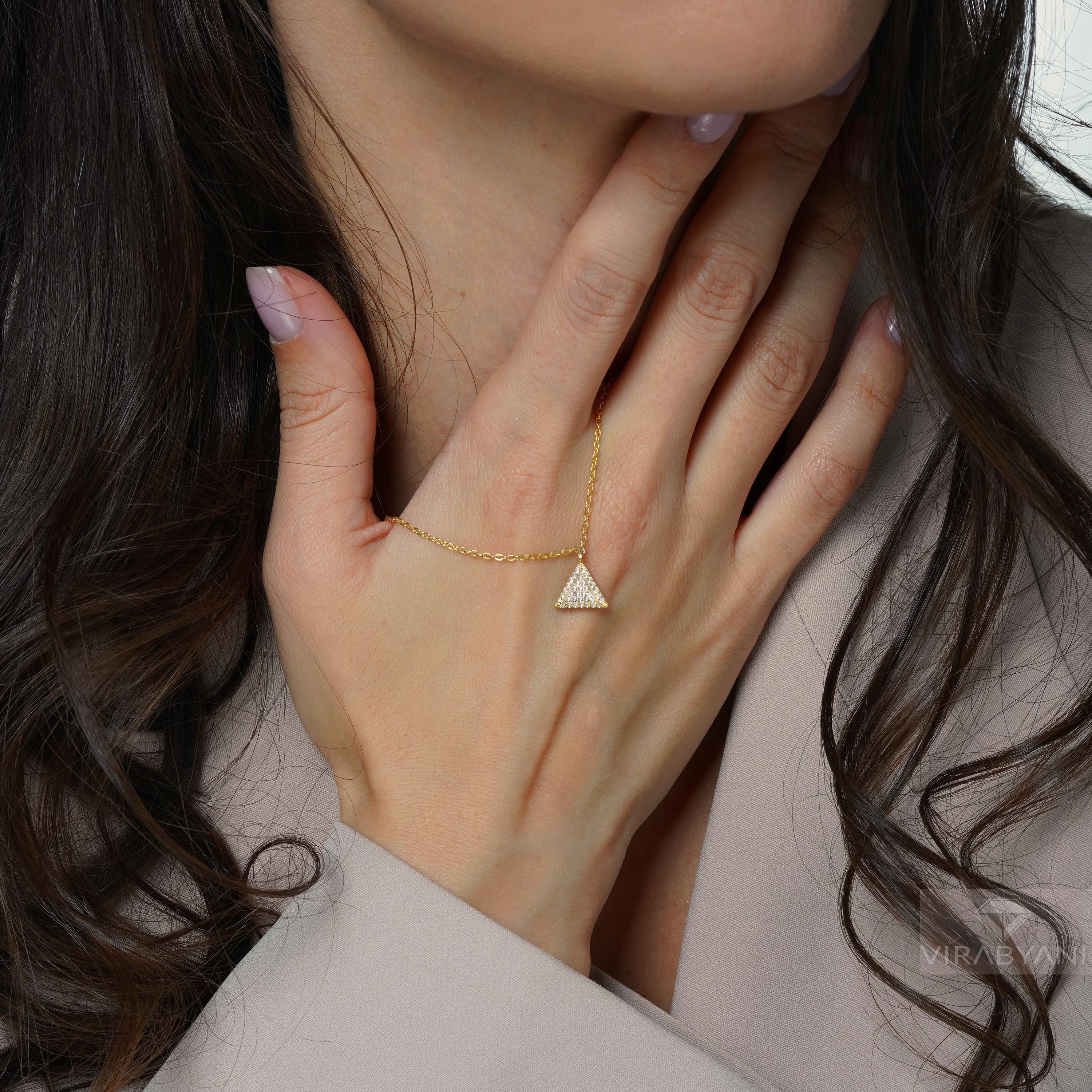 Triangle Shaped AMoré Pavé Necklace With 0.28 ct. Diamonds-VIRABYANI