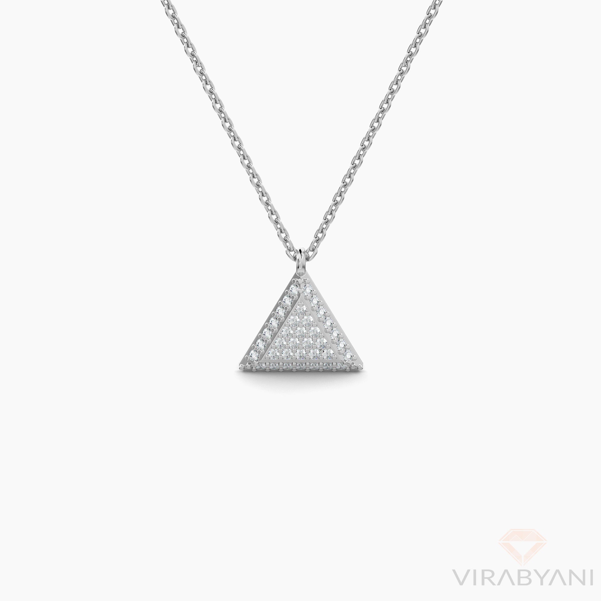 Triangle Shaped AMoré Pavé Necklace With 0.28 ct. Diamonds-VIRABYANI