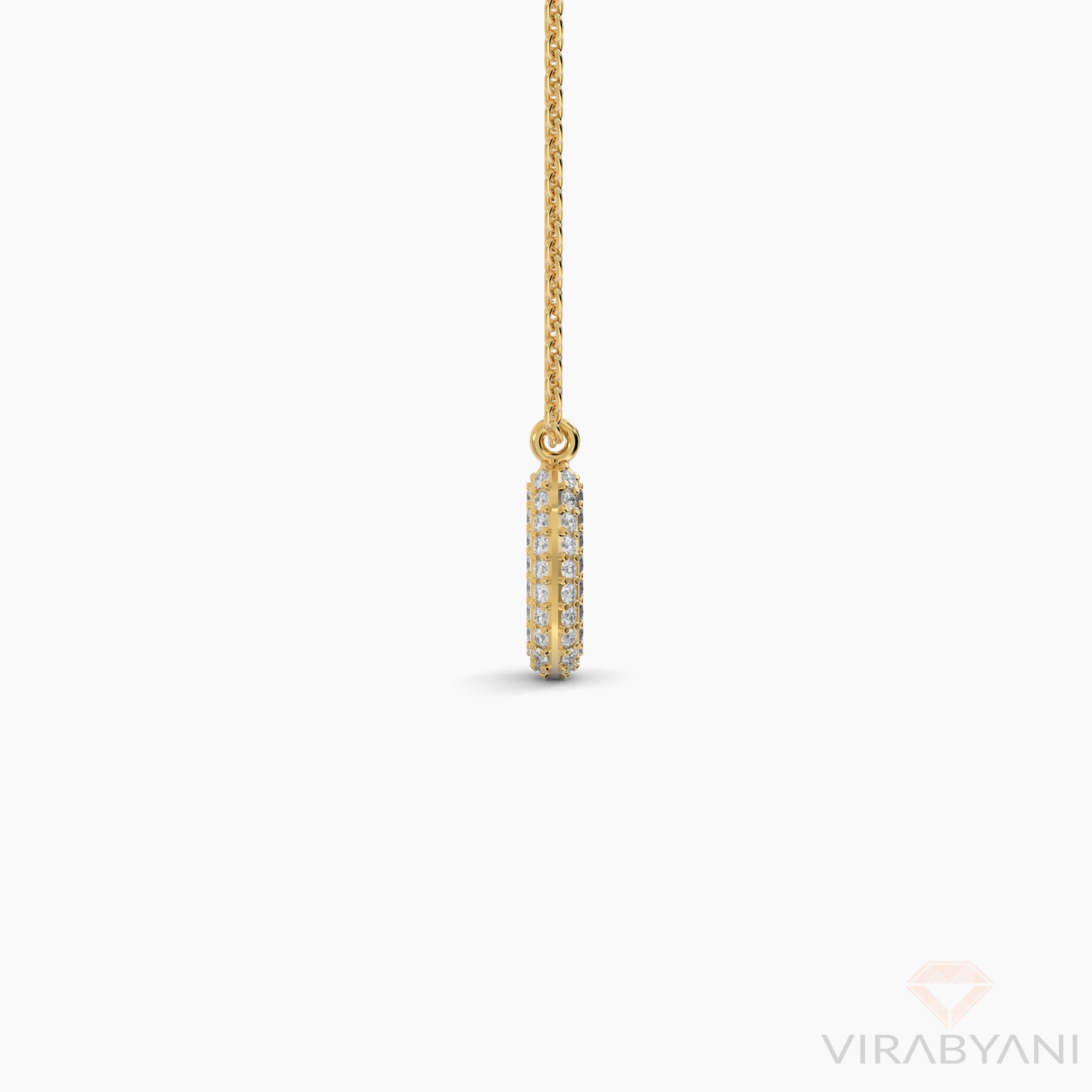 Double Sided Diamond & Sapphirre Pear Shaped AMoré Pavé Necklace-VIRABYANI