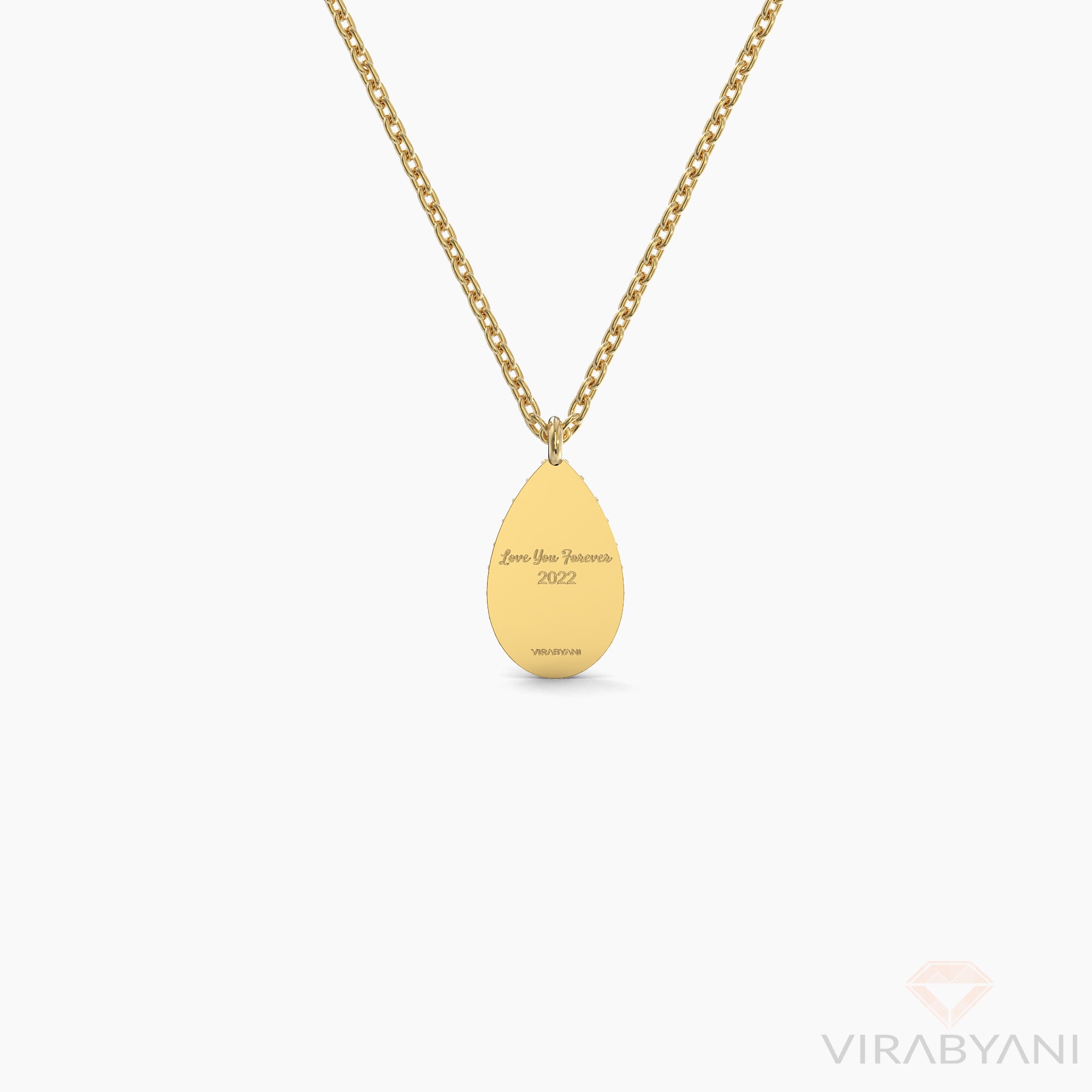 Pear Shaped AMoré Pavé Necklace With 0.34 ct. Diamonds-VIRABYANI