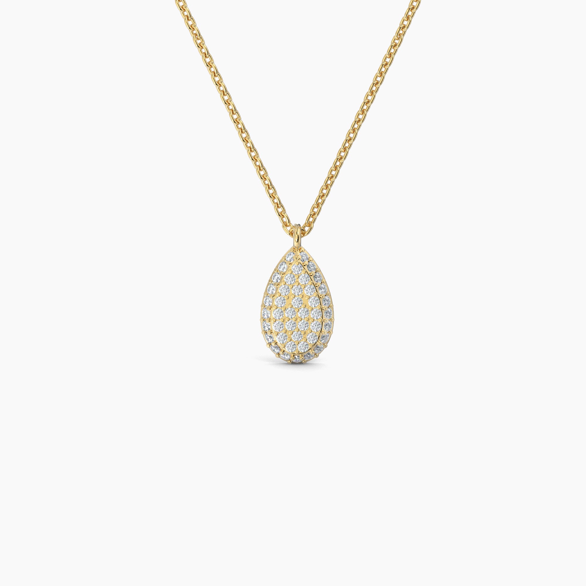 Pear Shaped AMoré Pavé Necklace With 0.34 ct. Diamonds-VIRABYANI