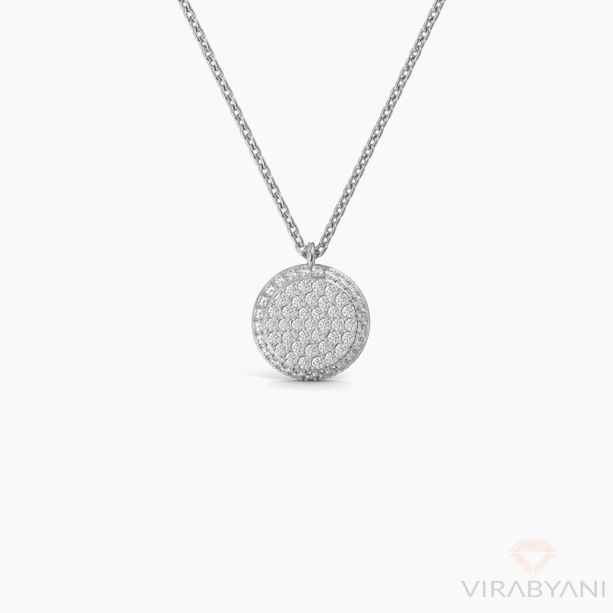 Round Shaped AMoré Pavé Necklace With 0.50 ct. Diamonds-VIRABYANI