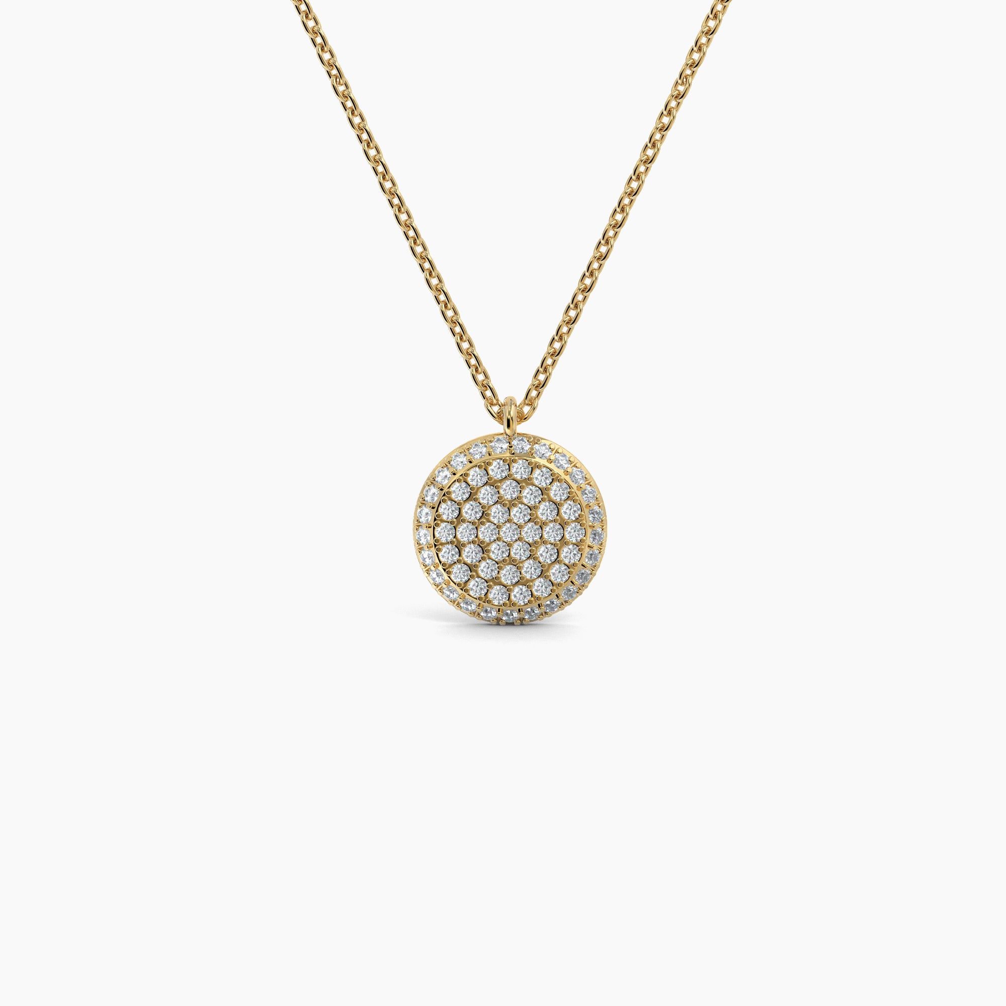 Round Shaped AMoré Pavé Necklace With 0.50 ct. Diamonds-VIRABYANI