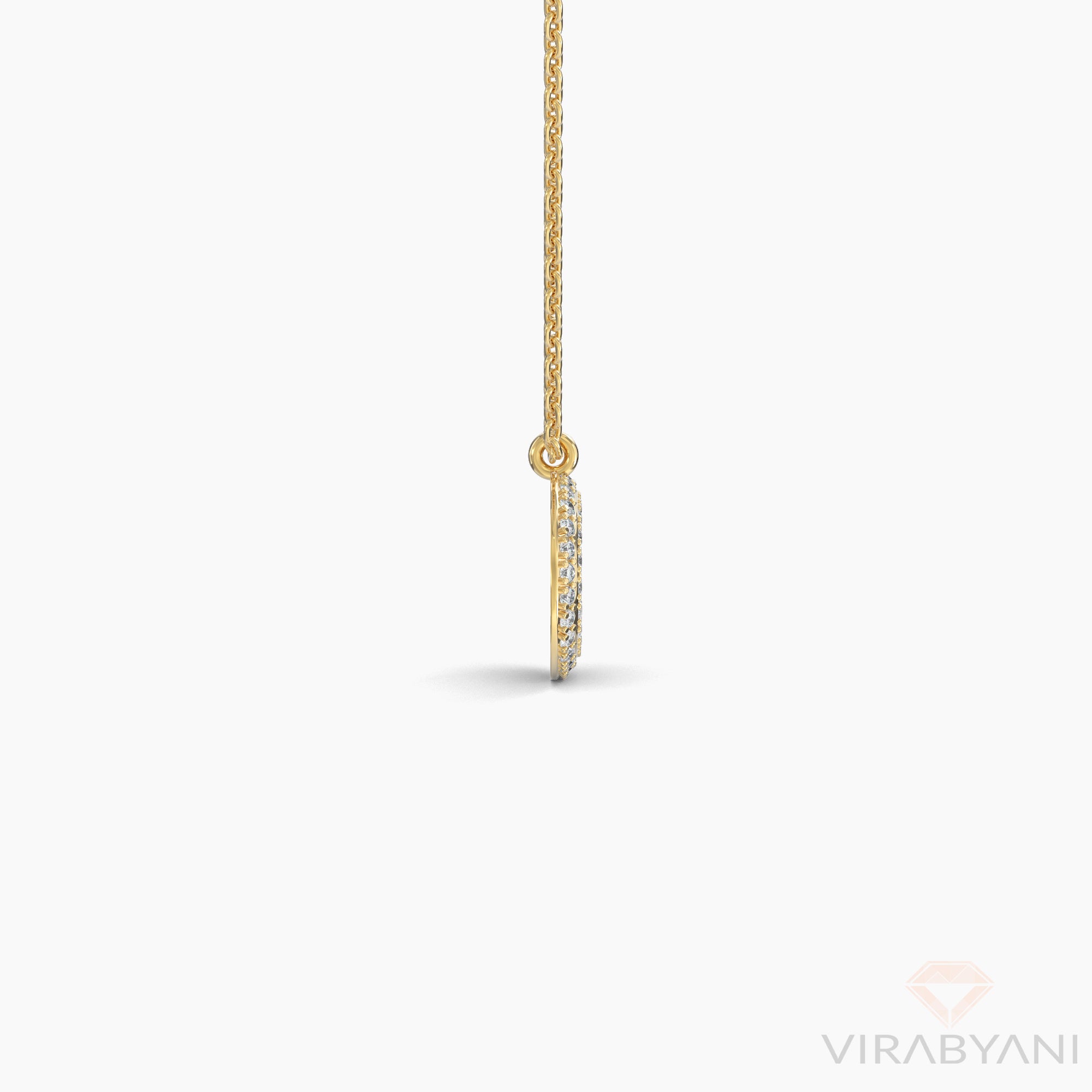 Round Shaped AMoré Pavé Necklace With 0.50 ct. Diamonds-VIRABYANI