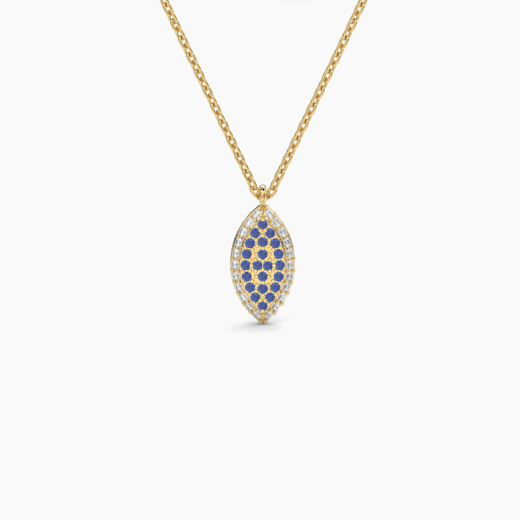 Double Sided Diamond & Sapphire Marquise Shaped AMoré Pavé Necklace-VIRABYANI
