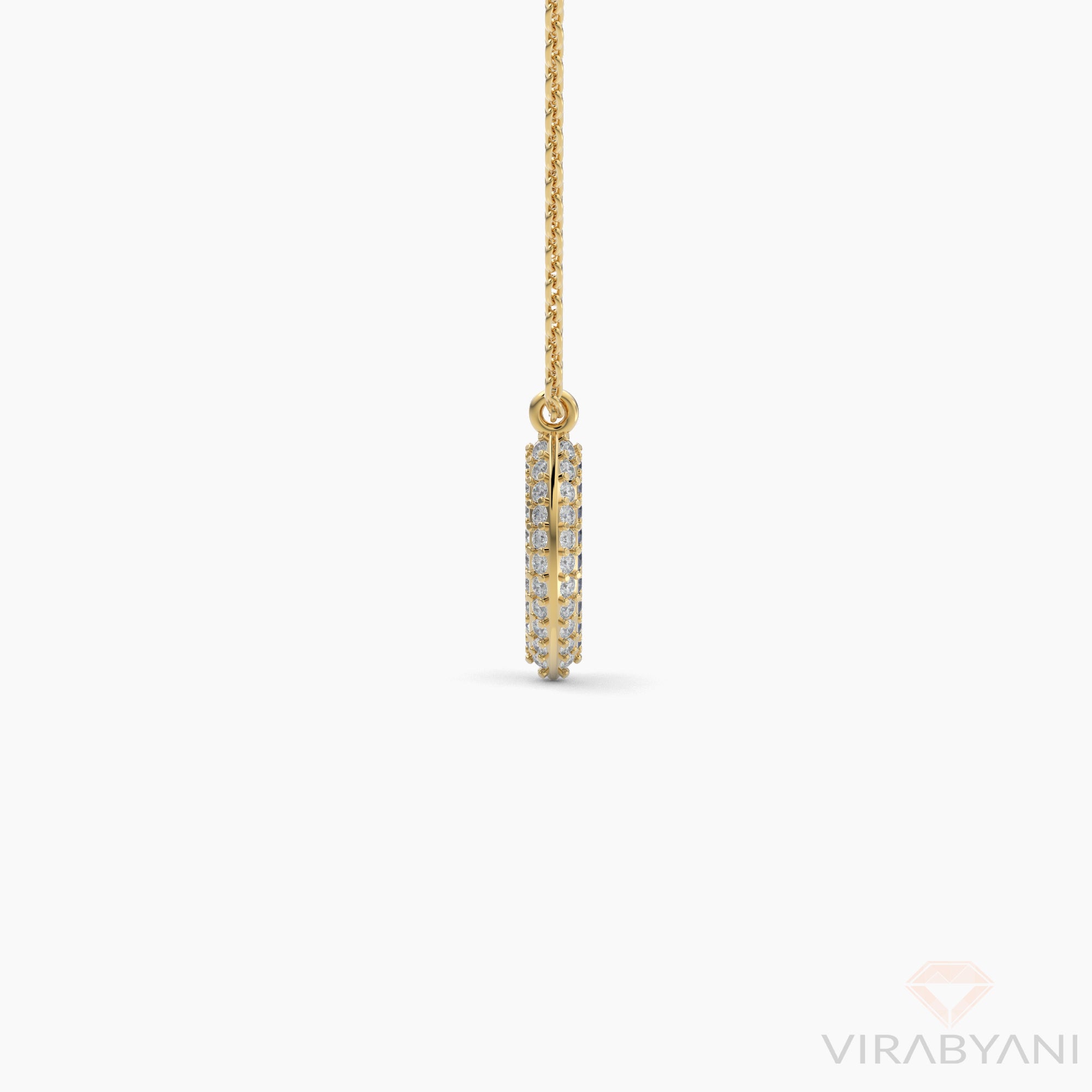 Double Sided Diamond & Sapphire Marquise Shaped AMoré Pavé Necklace-VIRABYANI