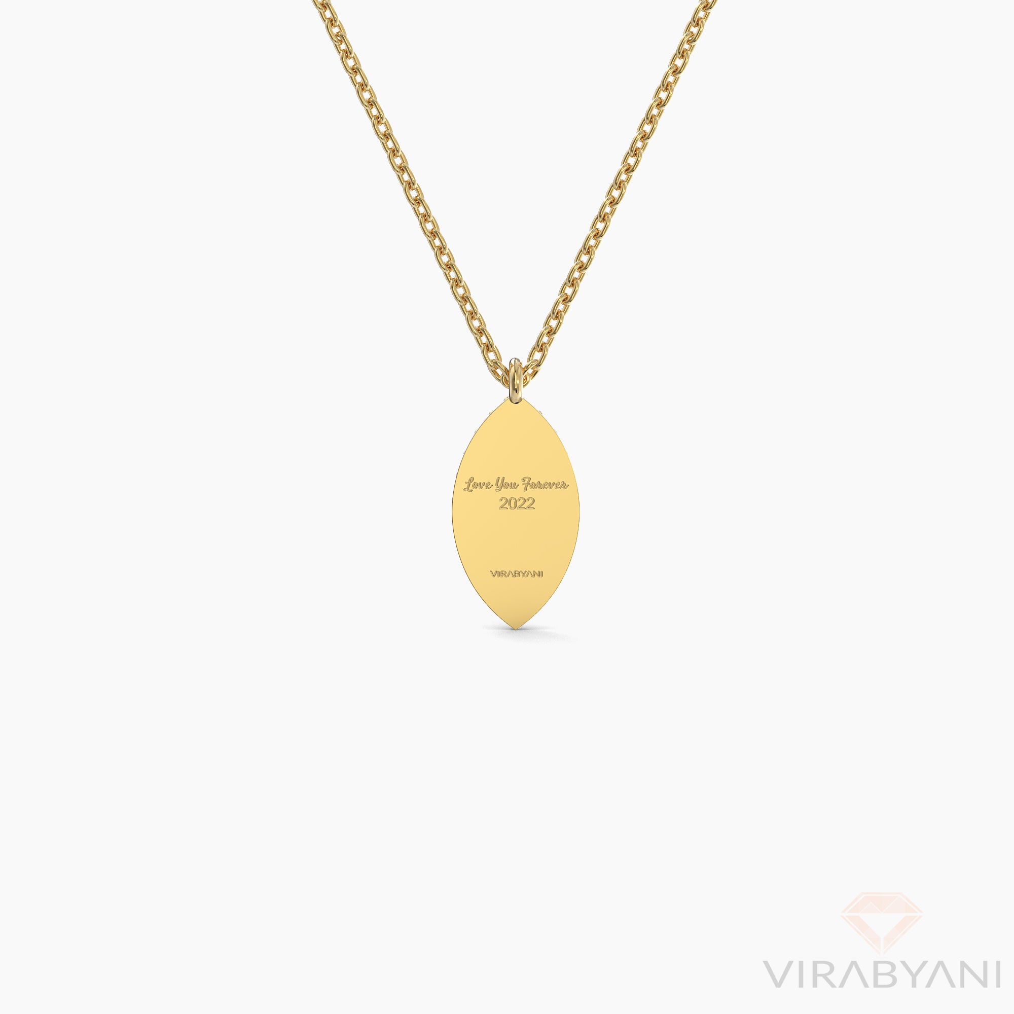 Marquise Shaped AMoré Pavé Necklace With 0.35ct. Diamonds-VIRABYANI