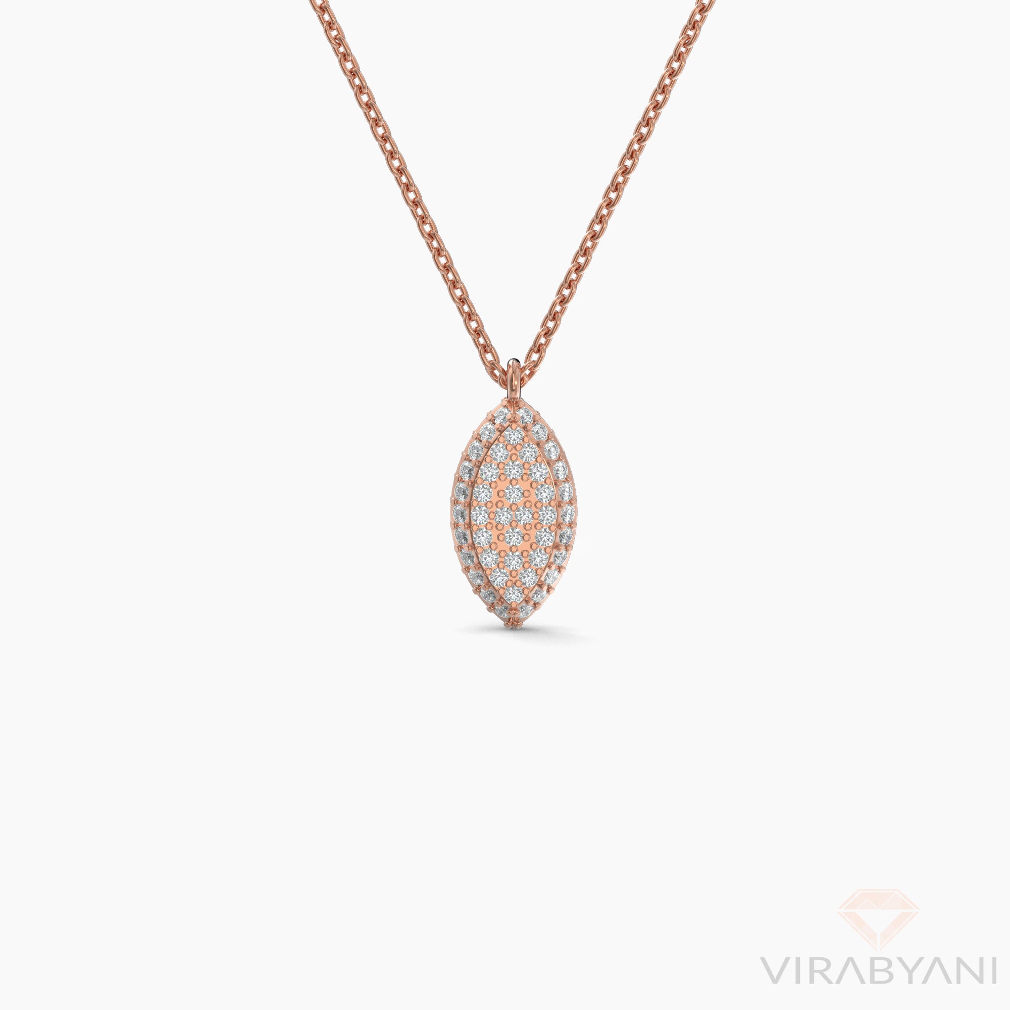 Marquise Shaped AMoré Pavé Necklace With 0.35ct. Diamonds-VIRABYANI