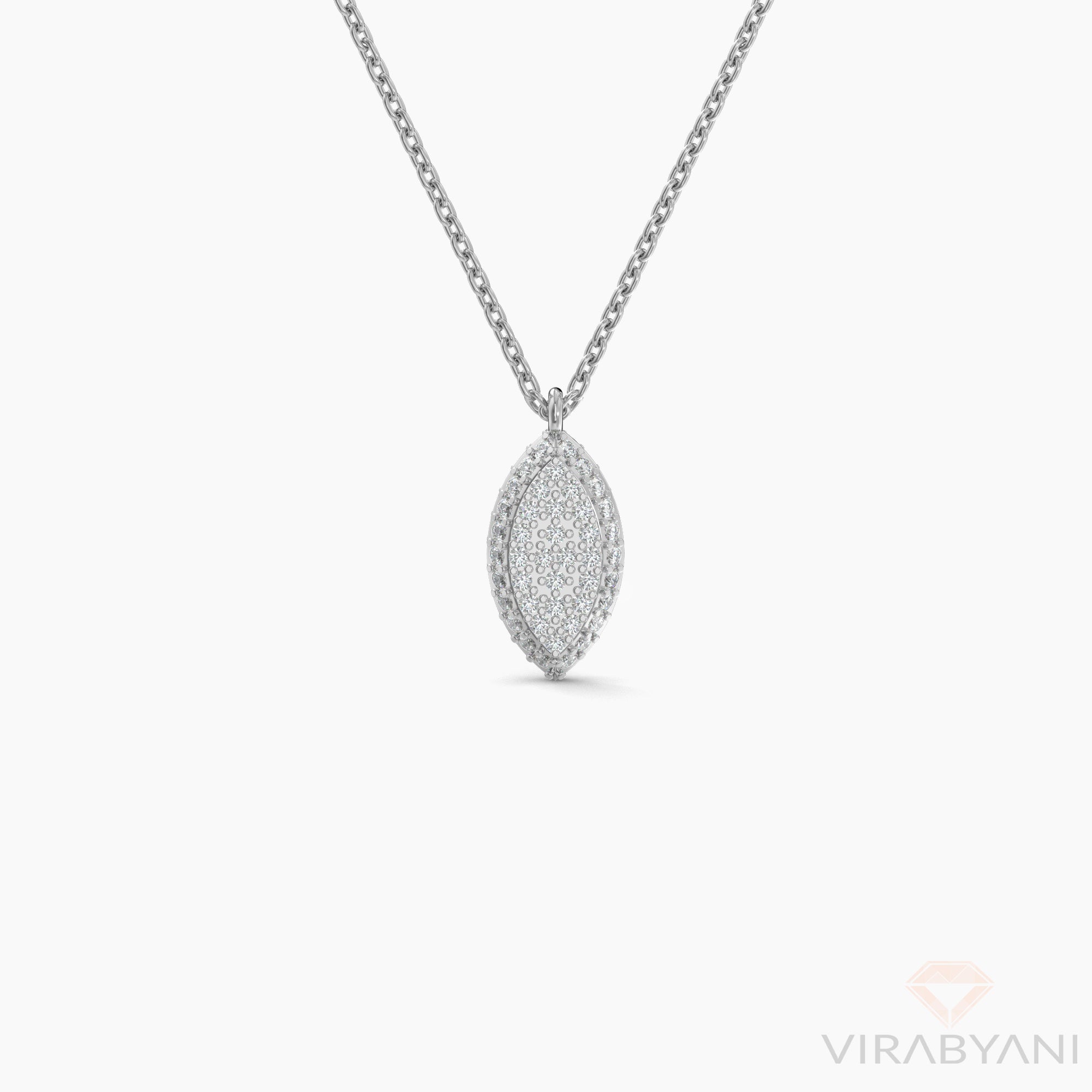 Marquise Shaped AMoré Pavé Necklace With 0.35ct. Diamonds-VIRABYANI