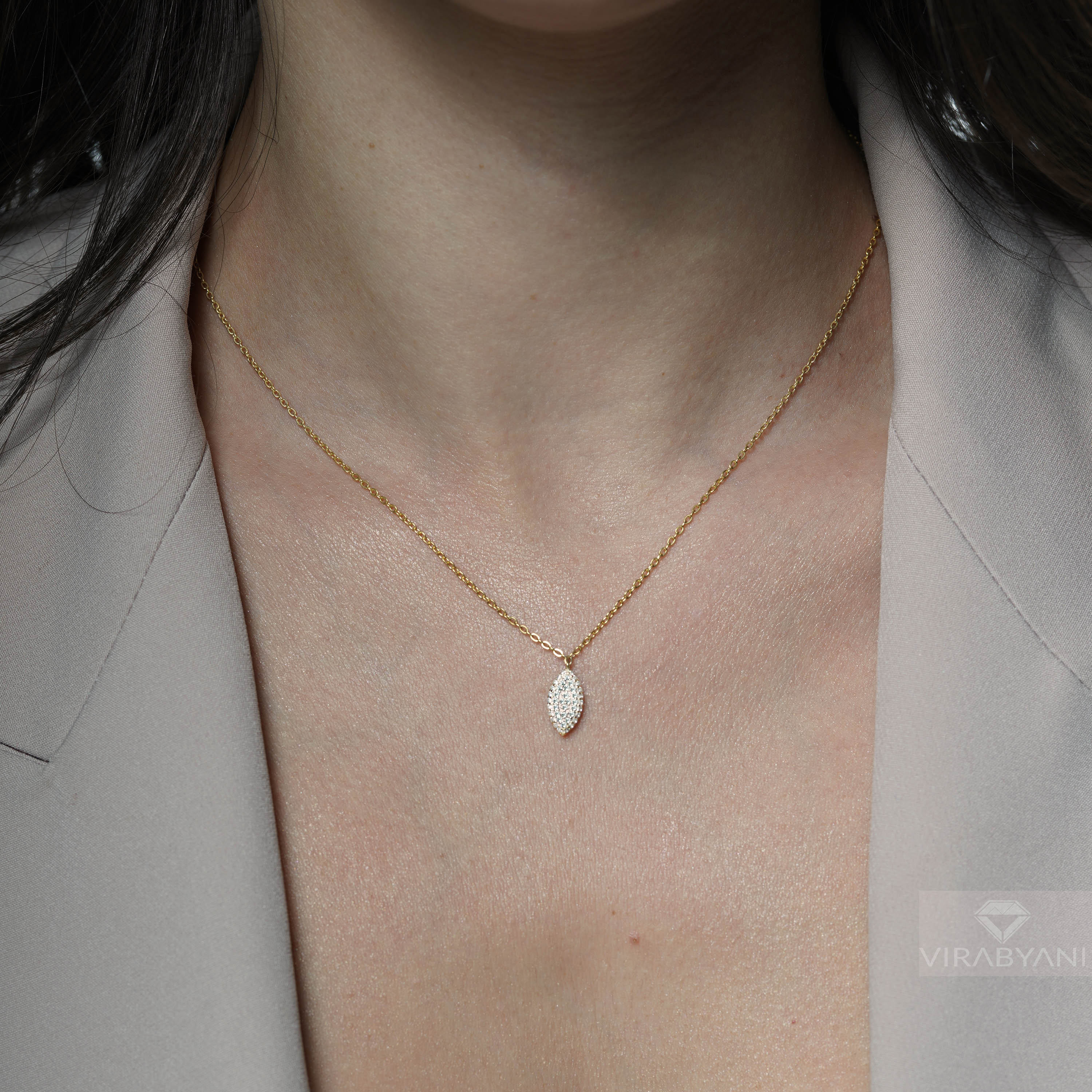 Marquise Shaped AMoré Pavé Necklace With 0.35ct. Diamonds
