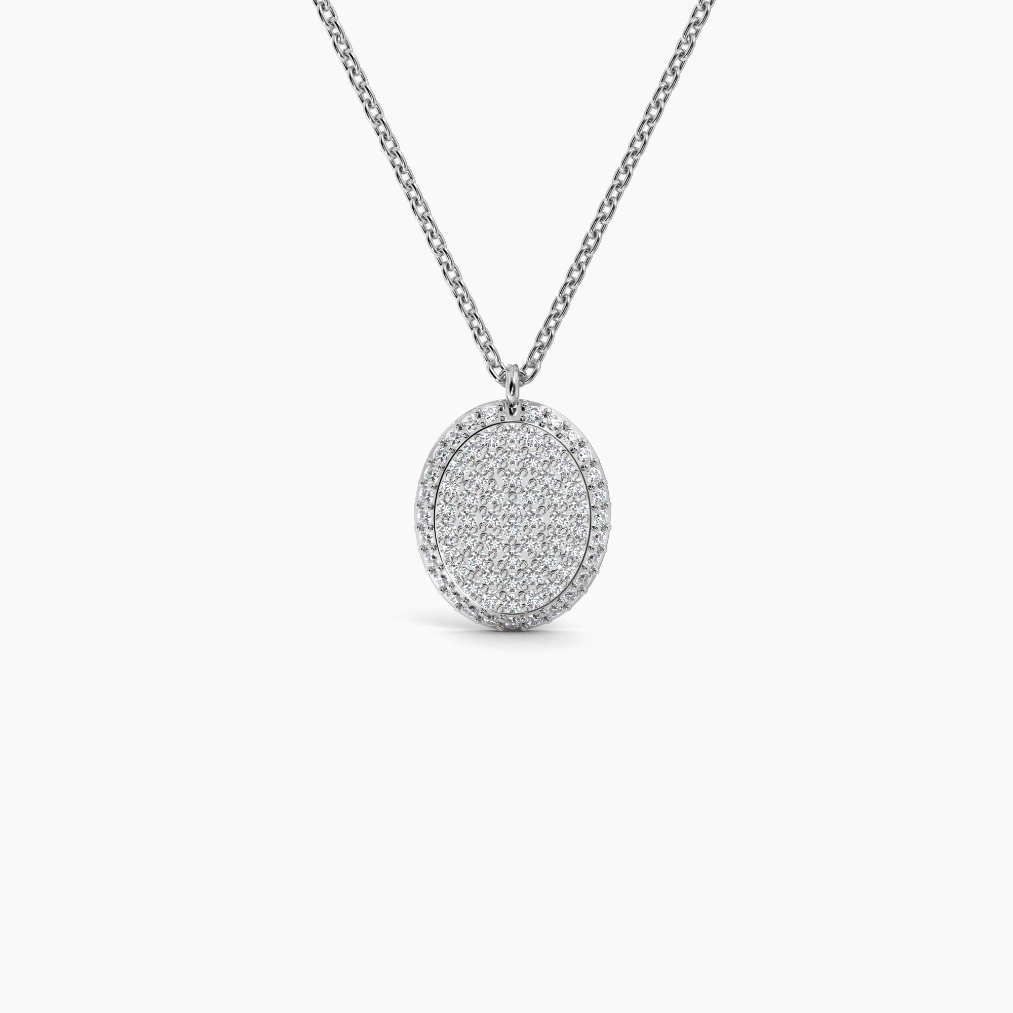 Oval Shaped AMoré Pavé Necklace With 0.60 ct. Diamonds-VIRABYANI