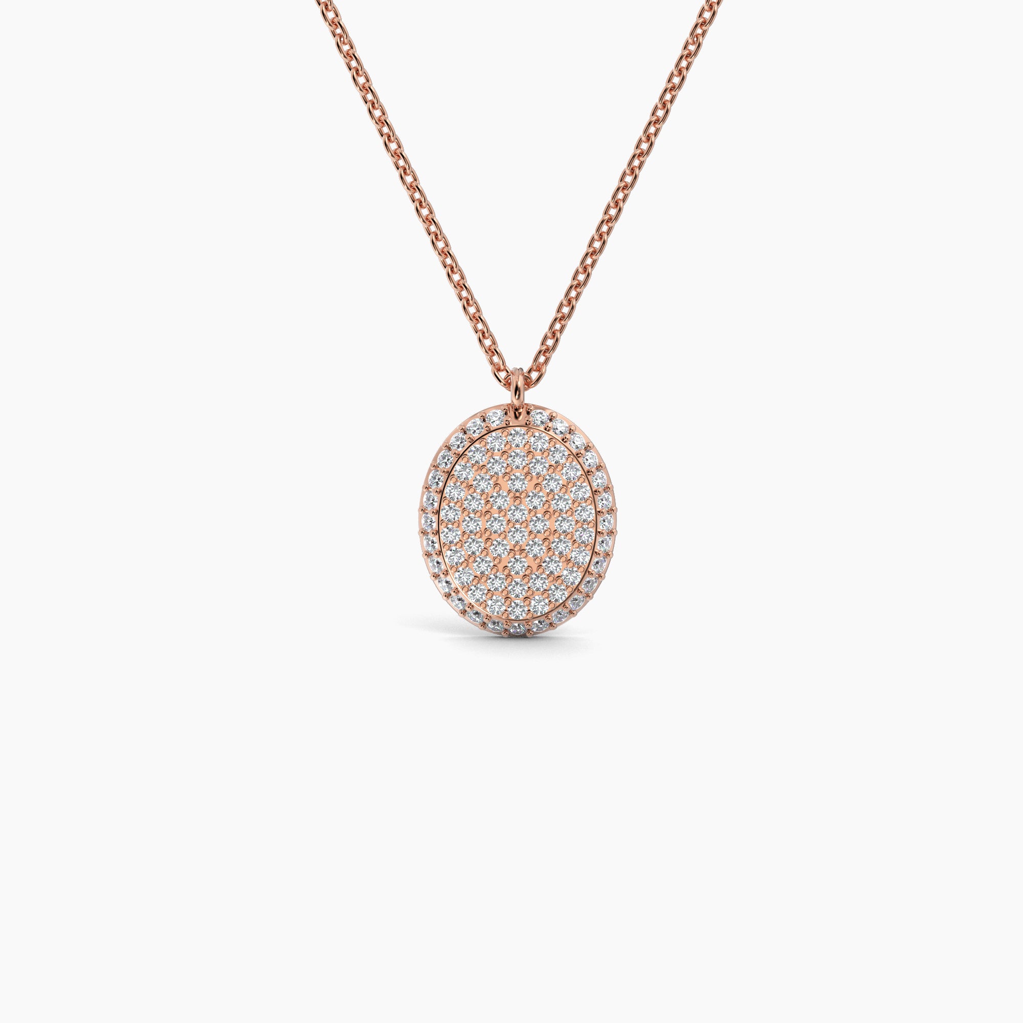 Oval Shaped AMoré Pavé Necklace With 0.60 ct. Diamonds-VIRABYANI