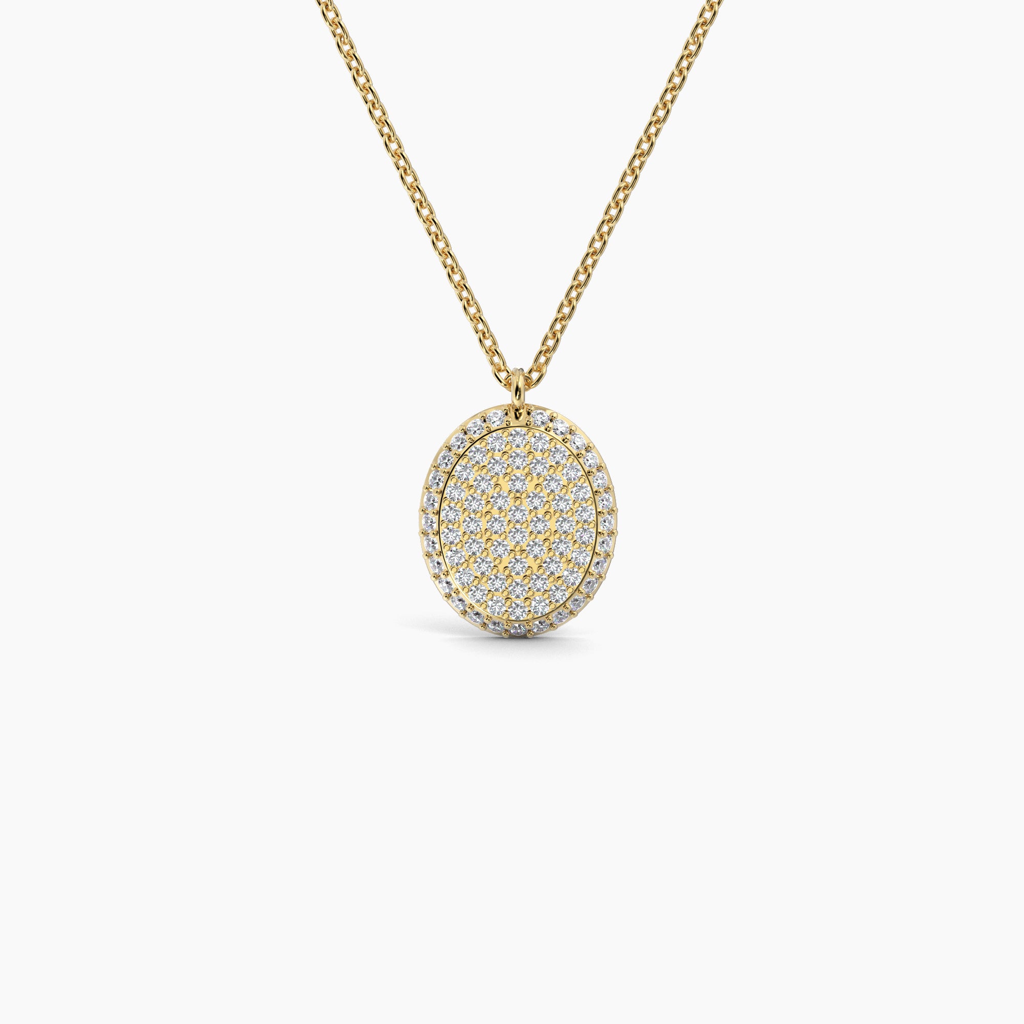 Oval Shaped AMoré Pavé Necklace With 0.60 ct. Diamonds-VIRABYANI
