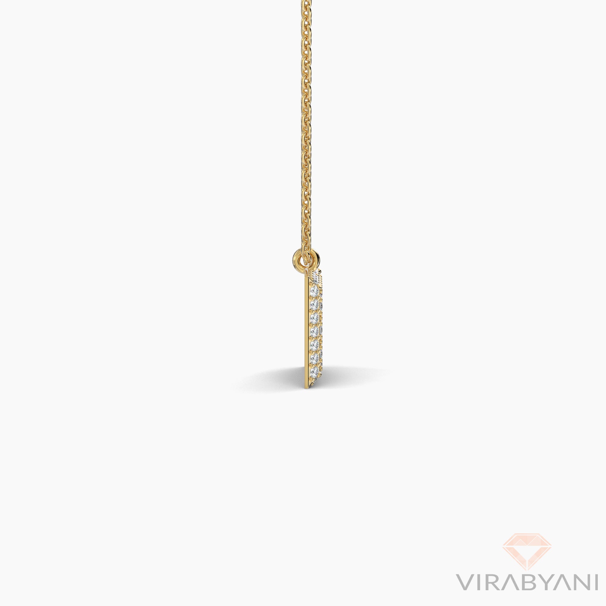 Square Shaped AMoré Pavé Necklace With 0.50 ct. Diamonds-VIRABYANI
