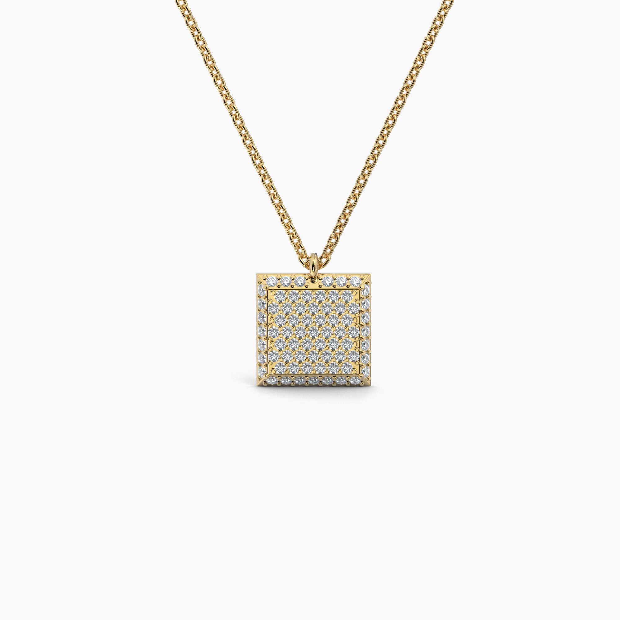 Square Shaped AMoré Pavé Necklace With 0.50 ct. Diamonds-VIRABYANI