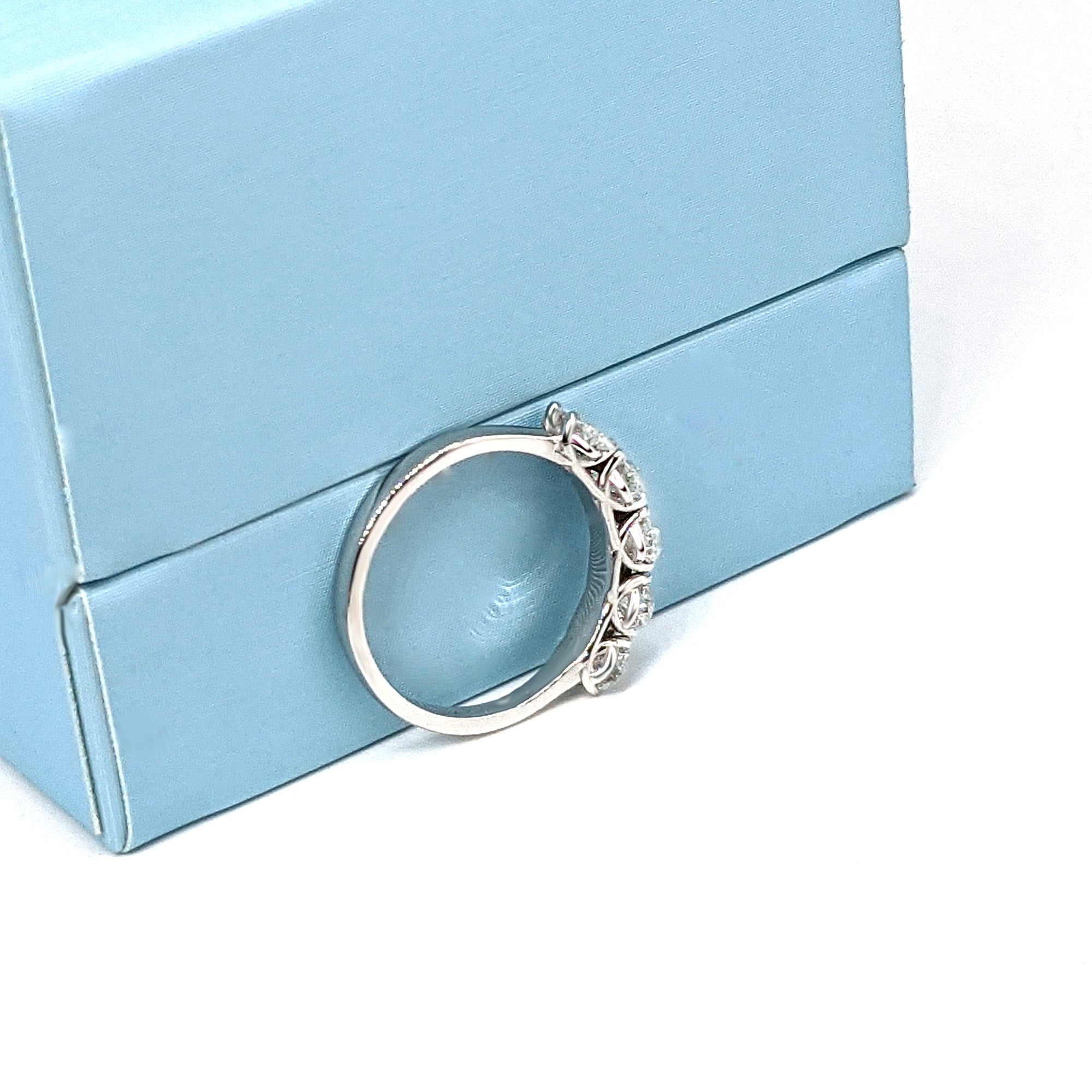 1.15 ct. Oval Diamond Five Stone Band Eagle Claw Trellis Style-VIRABYANI