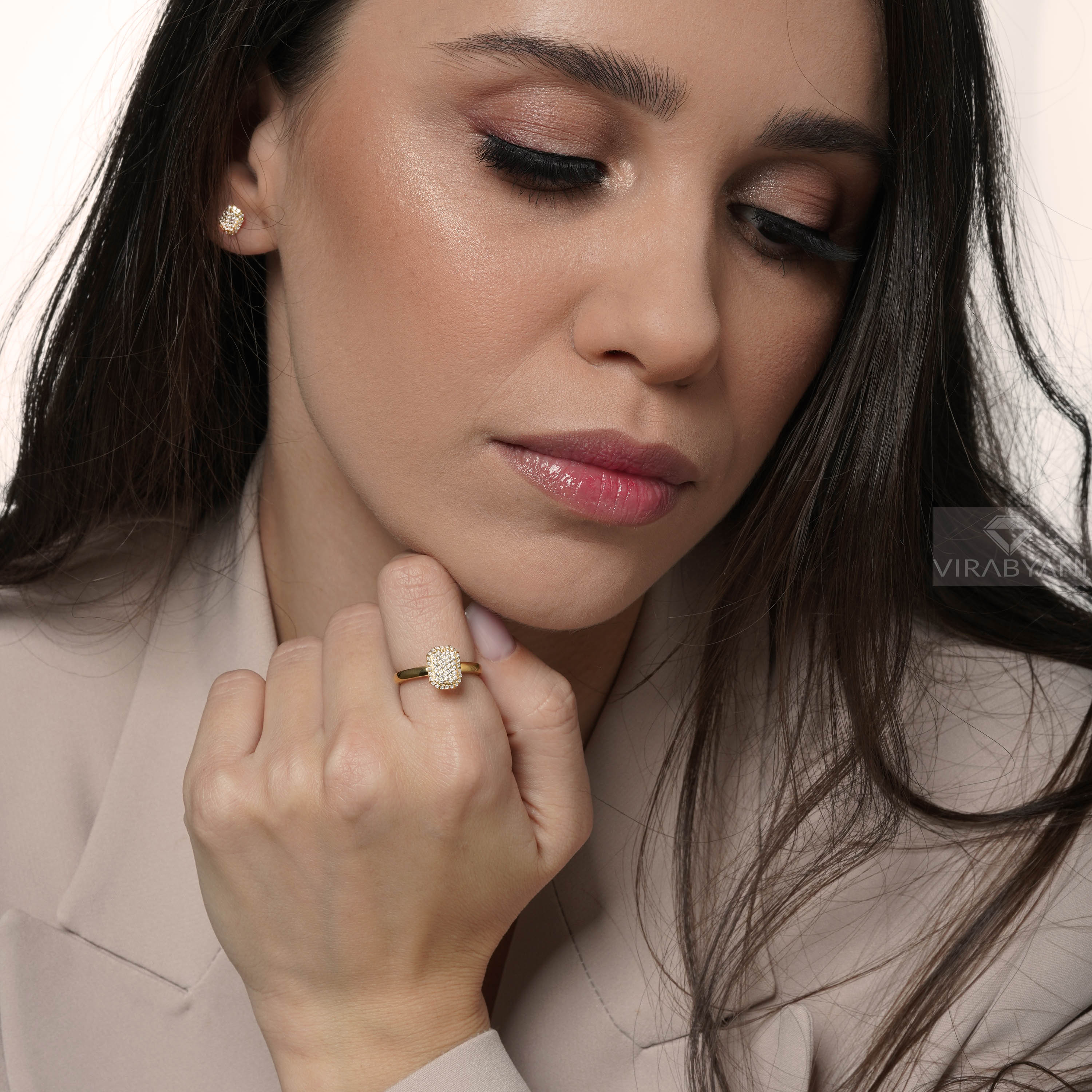 Emerald Shaped AMoré Pavé Earrings With 0.45 ct. Diamonds-VIRABYANI