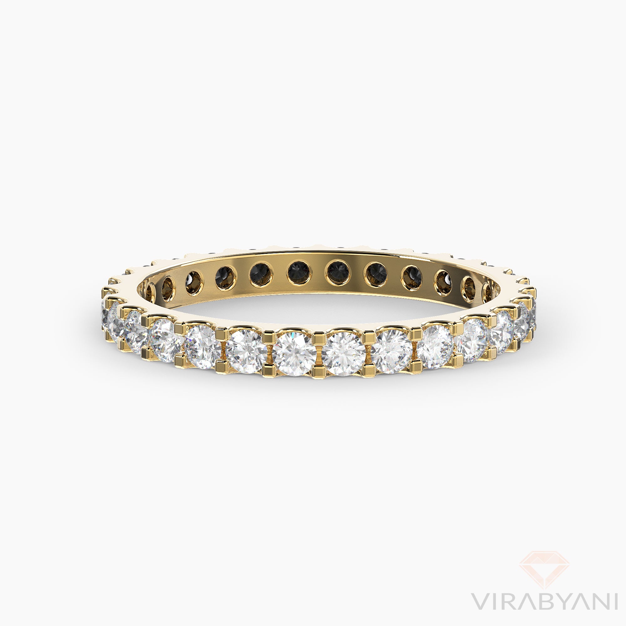 White & Black Diamond Eternity Band Classic Low Setting Style-VIRABYANI