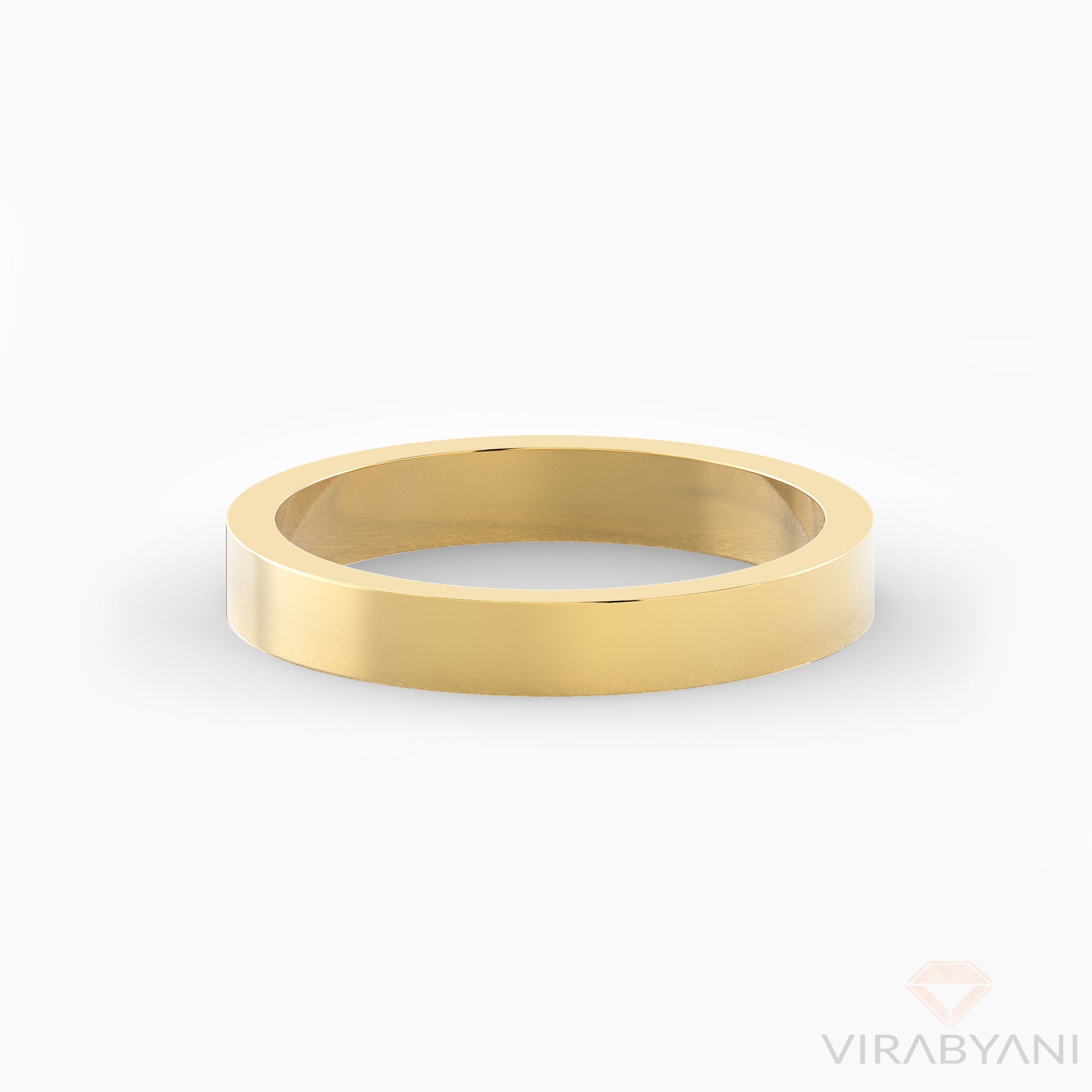 Bezel Set Round Diamond Five Stone Band Square Edges-VIRABYANI