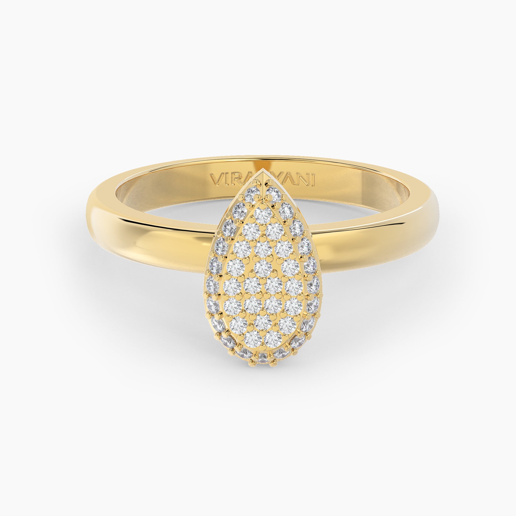Pear Shaped AMoré Pavé Ring With 0.34ct. Diamonds-VIRABYANI