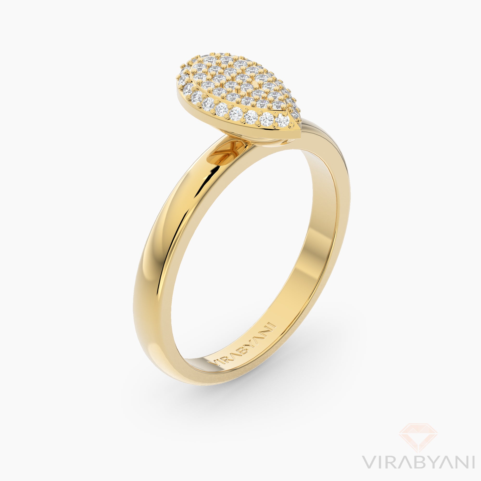 Pear Shaped AMoré Pavé Ring With 0.34ct. Diamonds-VIRABYANI