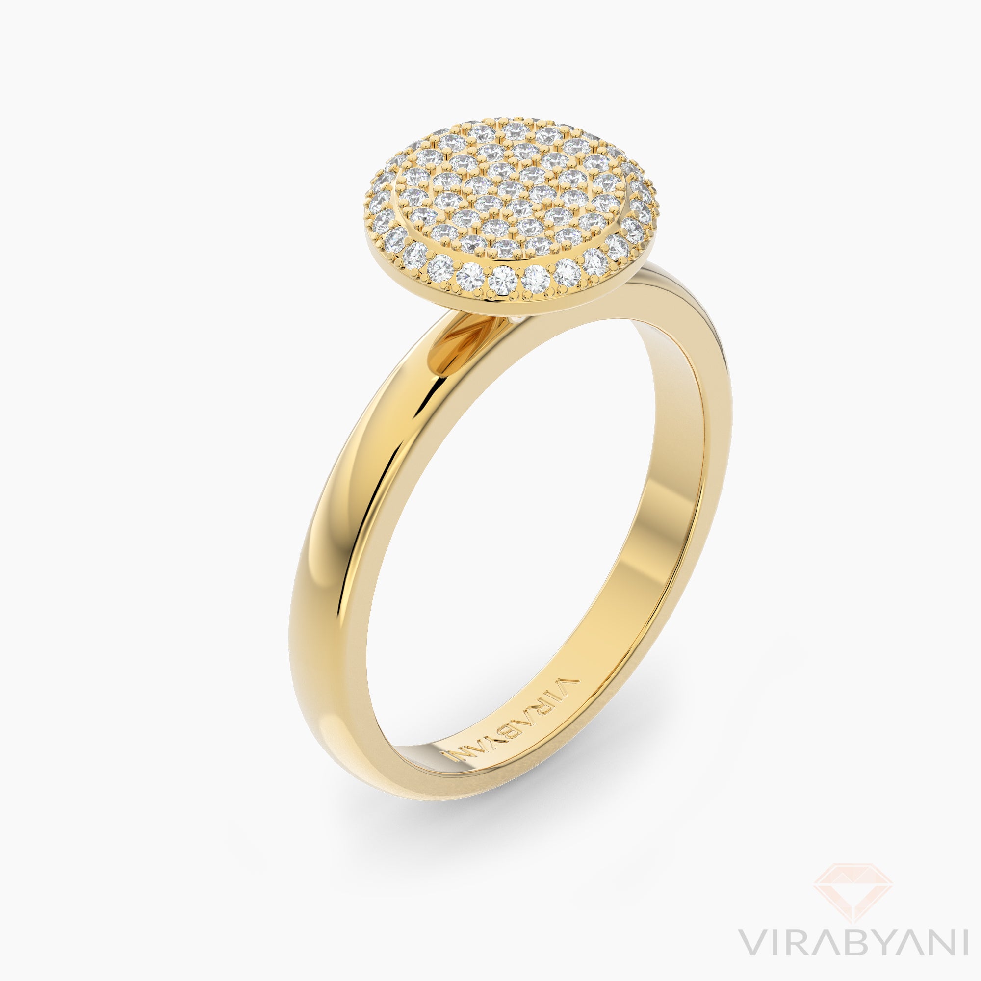 Round Shaped AMoré Pavé Ring With 0.50 ct. Diamonds-VIRABYANI