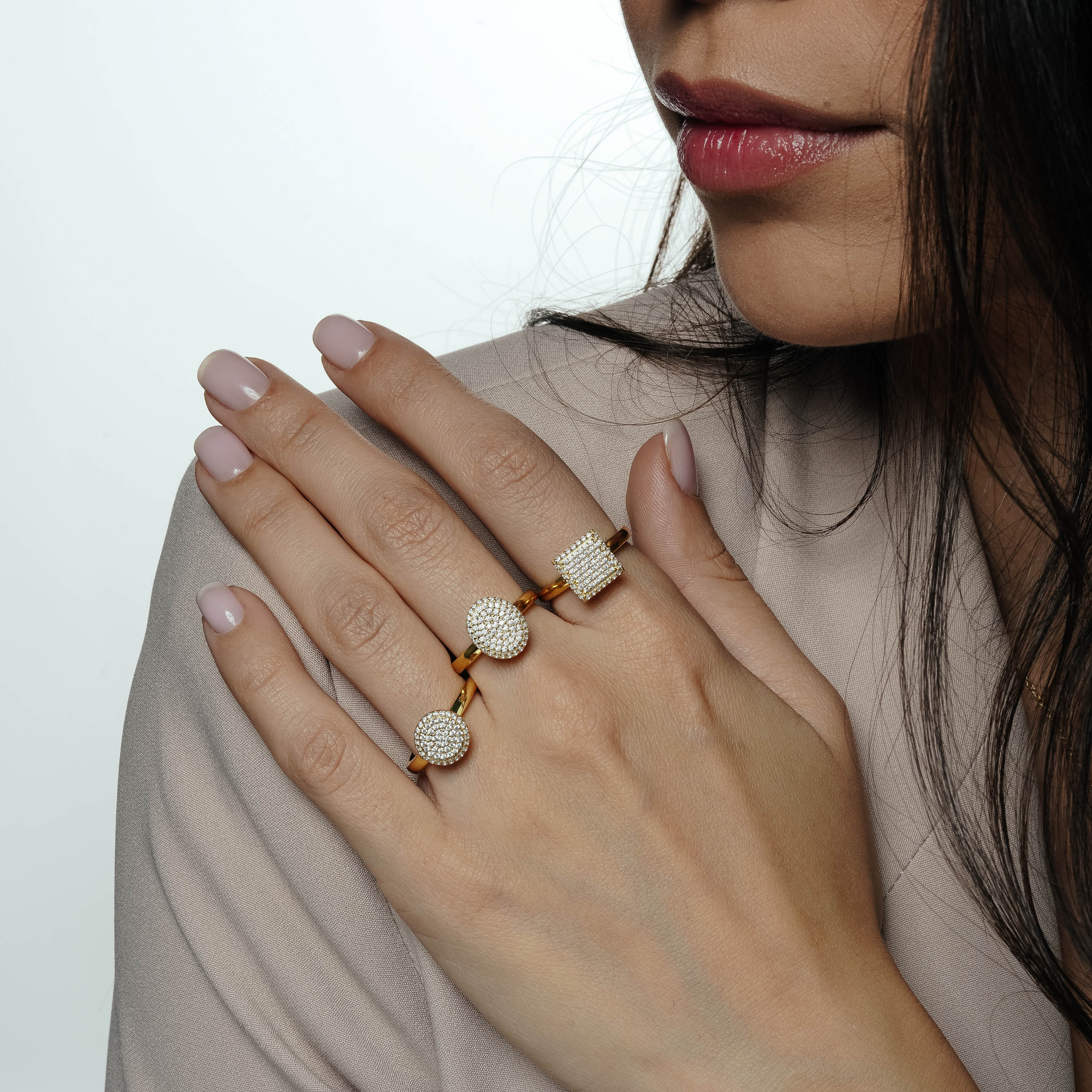 Round Shaped AMoré Pavé Ring With 0.50 ct. Diamonds-VIRABYANI