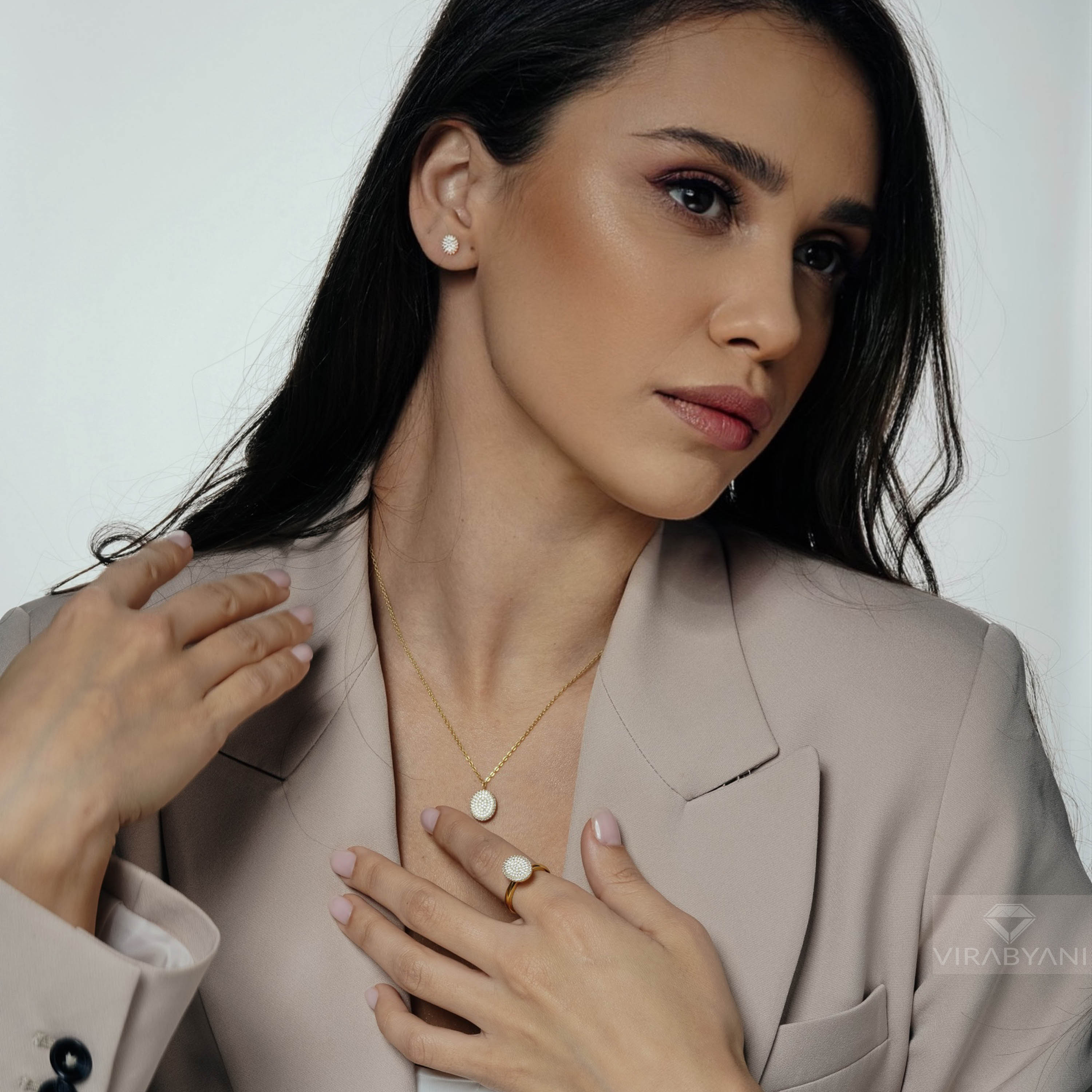 Oval Shaped AMoré Pavé Ring With 0.60 ct. Diamonds-VIRABYANI