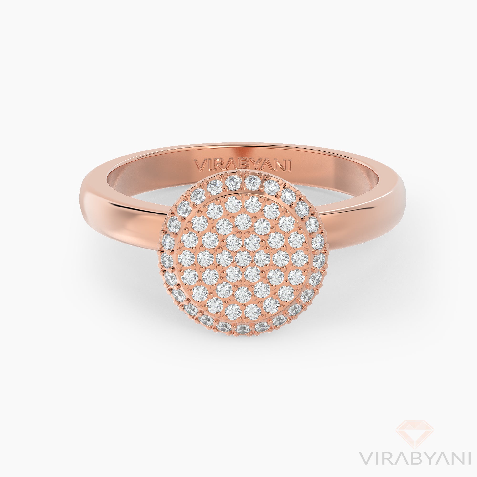 Round Shaped AMoré Pavé Ring With 0.50 ct. Diamonds-VIRABYANI
