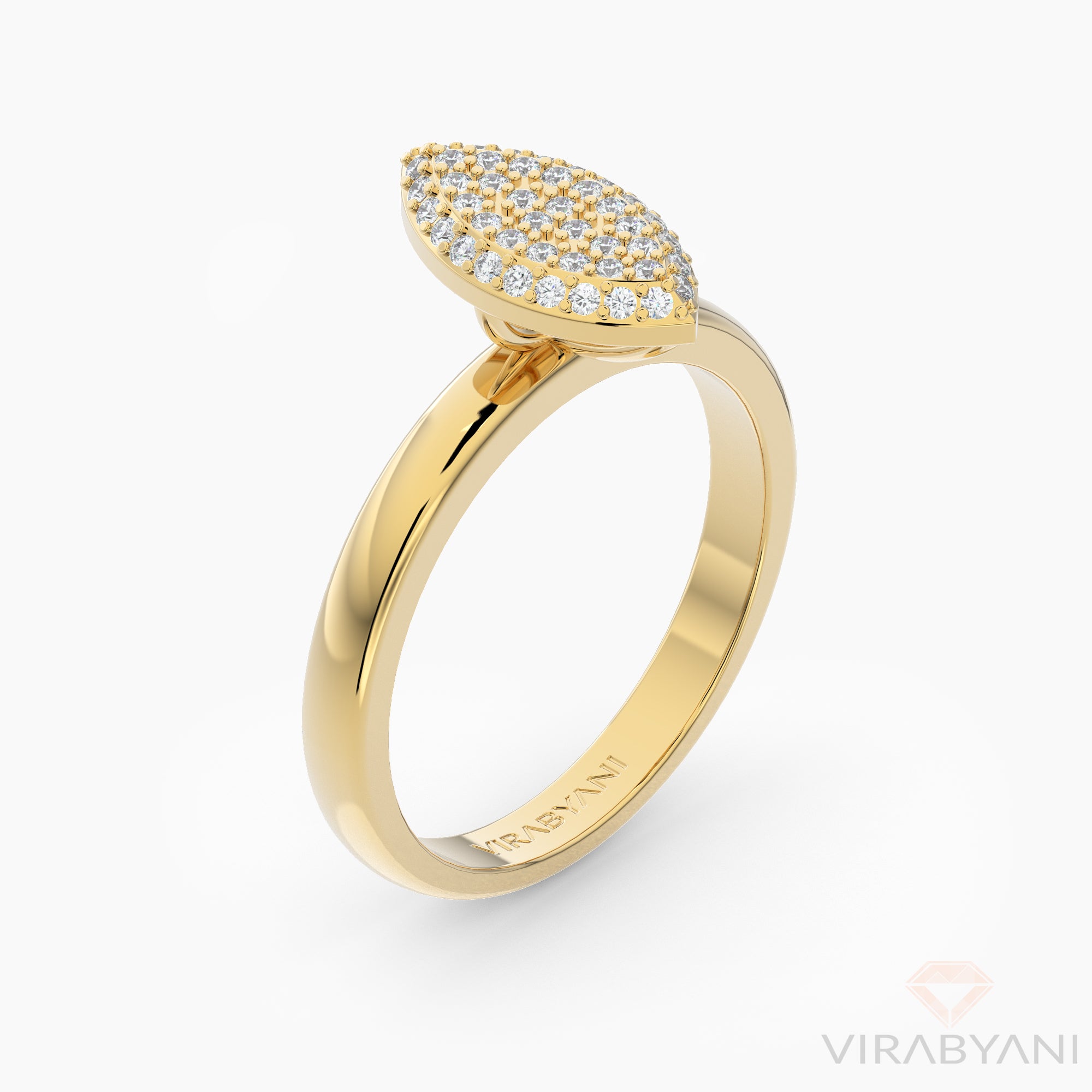 Marquise Shaped AMoré Pavé Ring With 0.35 ct. Diamonds-VIRABYANI