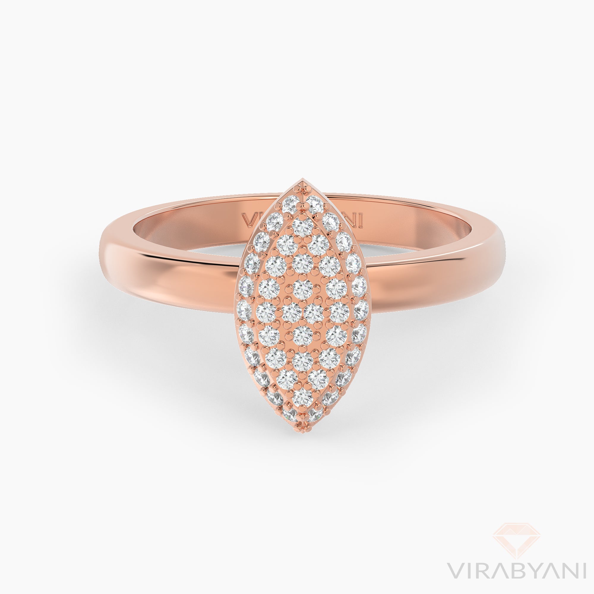 Marquise Shaped AMoré Pavé Ring With 0.35 ct. Diamonds-VIRABYANI