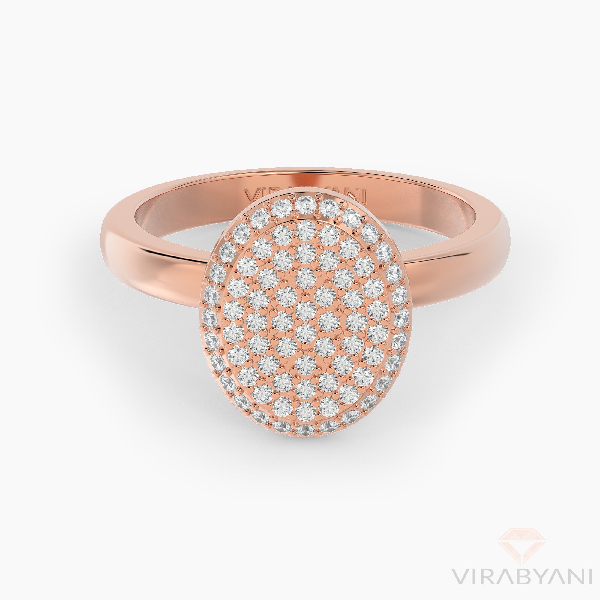 Oval Shaped AMoré Pavé Ring With 0.60 ct. Diamonds-VIRABYANI