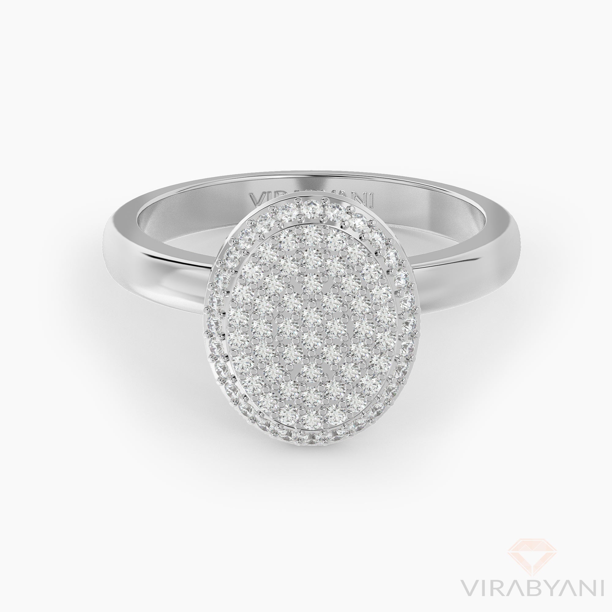 Oval Shaped AMoré Pavé Ring With 0.60 ct. Diamonds-VIRABYANI