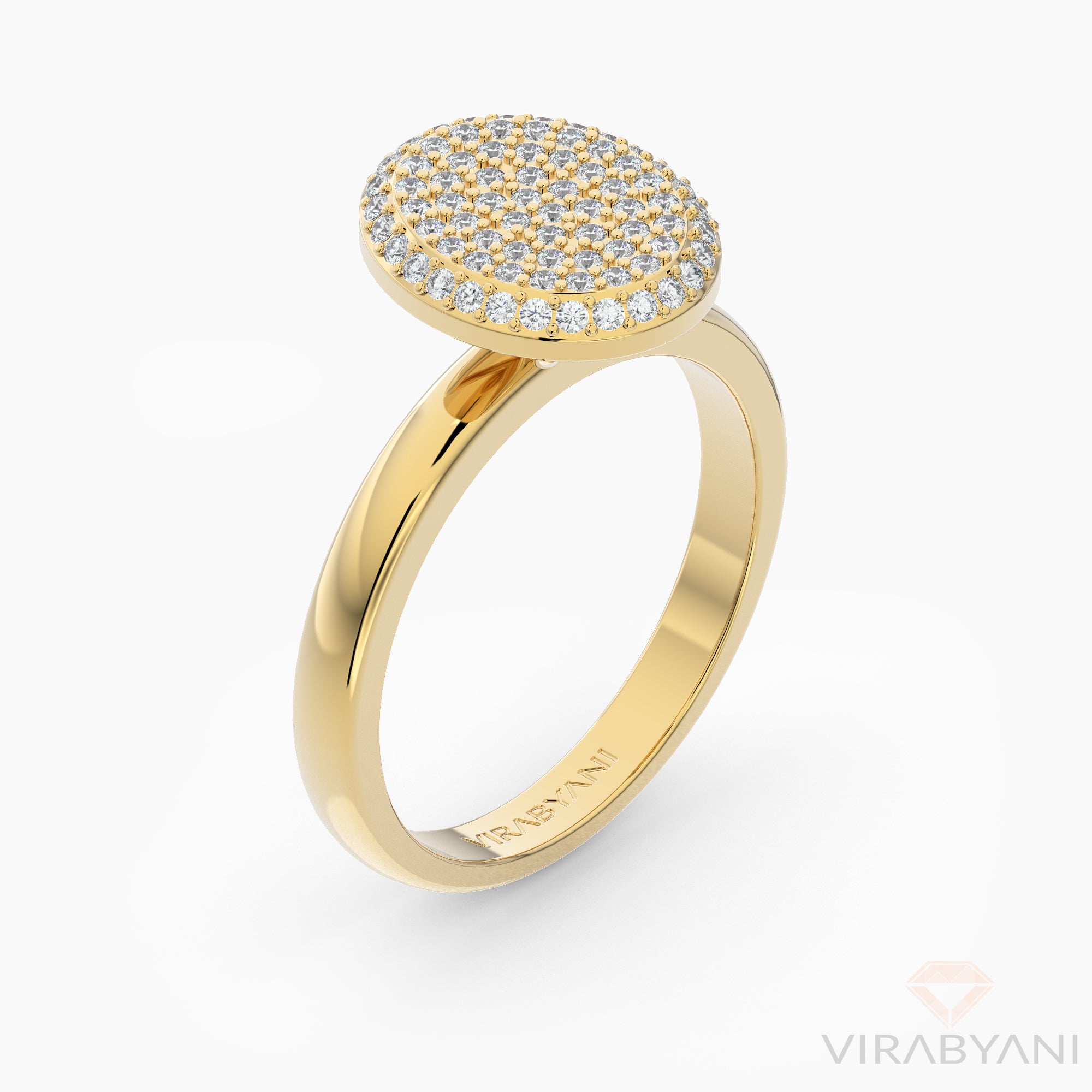 Oval Shaped AMoré Pavé Ring With 0.60 ct. Diamonds-VIRABYANI