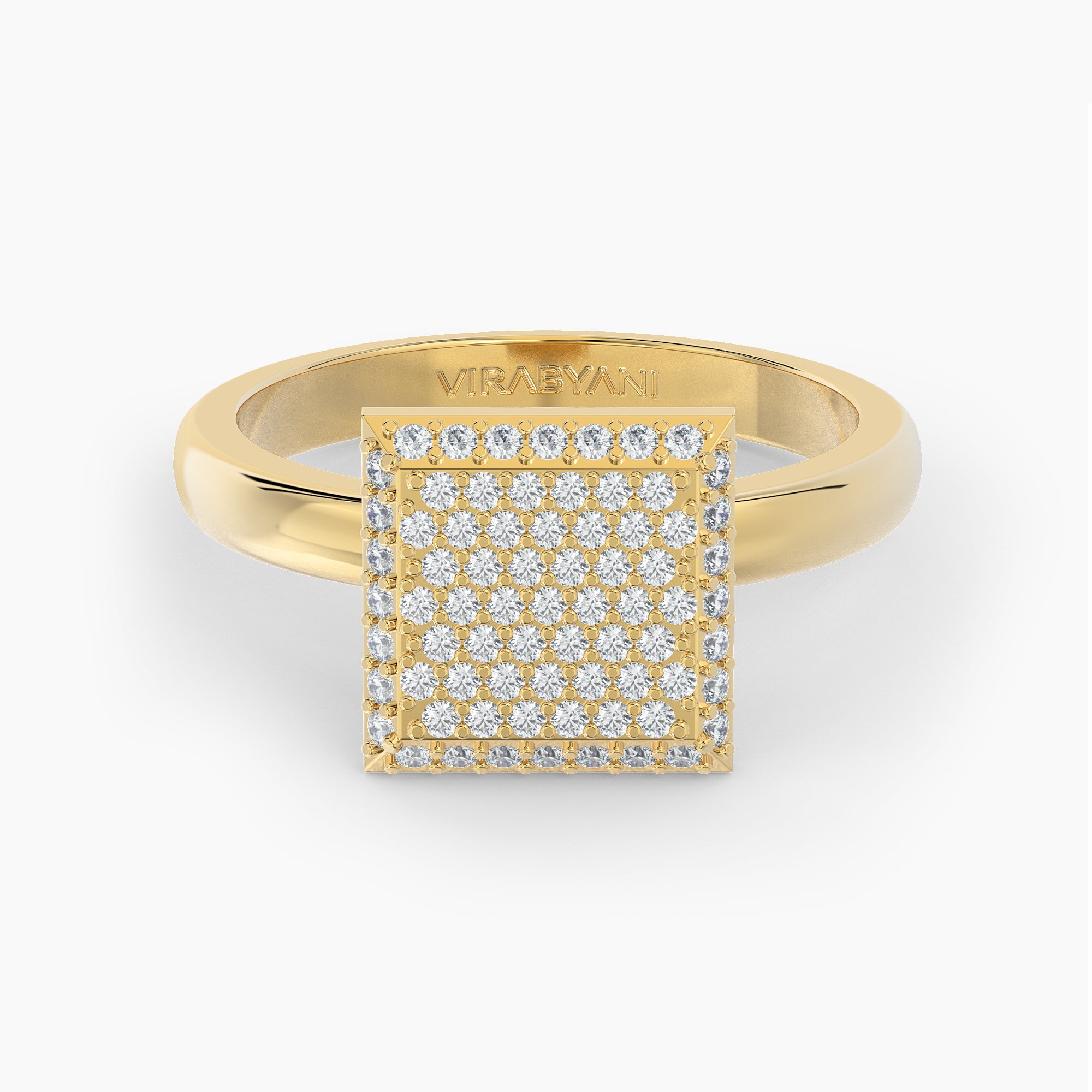 Square Shaped AMoré Pavé Ring With 0.58 ct. Diamonds-VIRABYANI