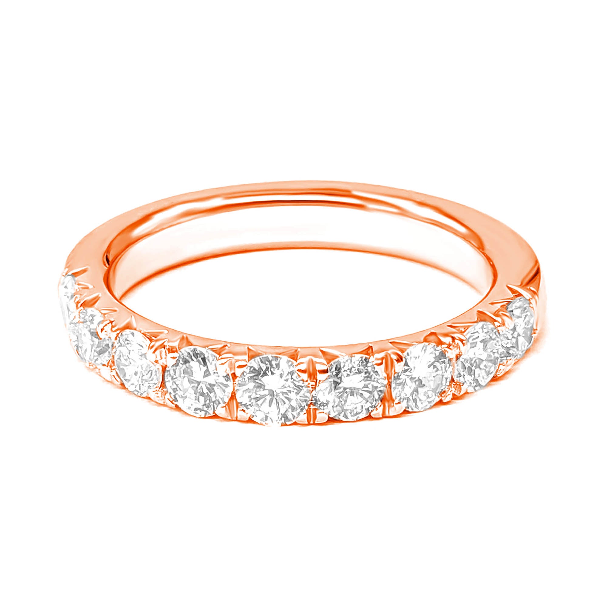 1.00 ct. French Pave Set Round Diamond Wedding Band-VIRABYANI